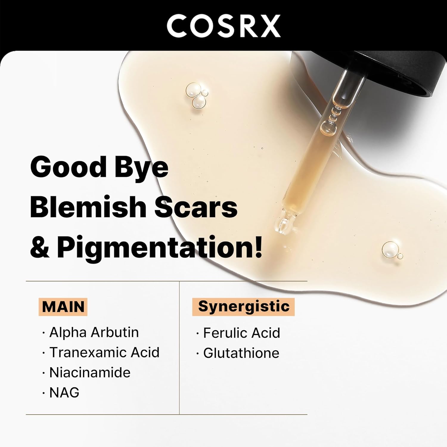 COSRX 2% Alpha Arbutin Discoloration Care Face Serum with Niacinamide, Glutathione & Tranexamic Acid, Dark Spot, Uneven Tone Care, Daily Korean Skin Care for Men and Women, 1.7 fl oz
