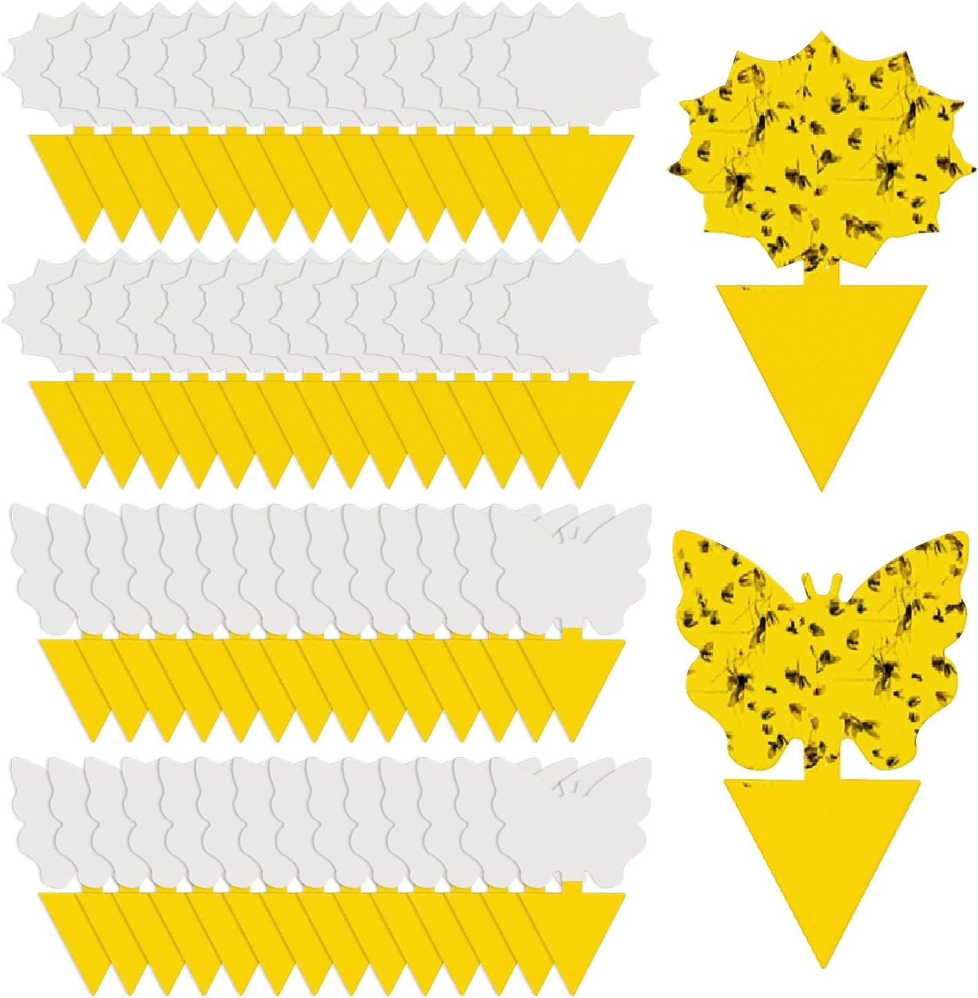 58 Pack Flying Insect Traps for TLants – Yellow Sticky Traps for Fungus Gnats, Flies & Flying Bugs, Indoor Outdoor Flying Bug Catcher for Pots, Garden & Kitchen, Kid & Pet Safe, Non-Toxic, Odorless