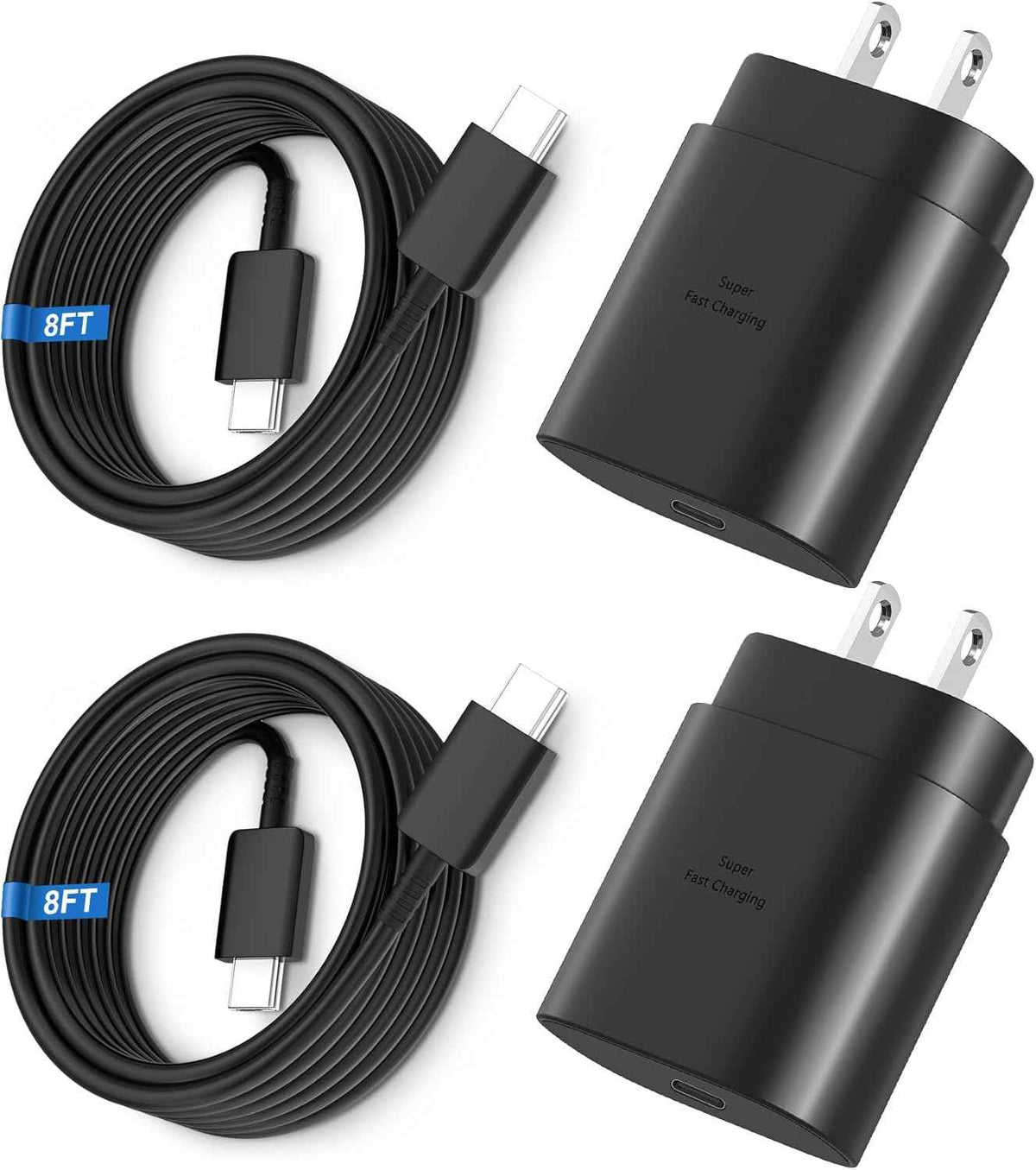 Super Fast Charger Type C, 25W USB C Wall Charger Fast Charging for Samsung Galaxy S25 Ultra/S25/S25+/S24+/S24 Ultra/S24/S24+/S23 Ultra/S22 Ultra/S21 with 10FT Long Android Type C Charger Cable 2Pack