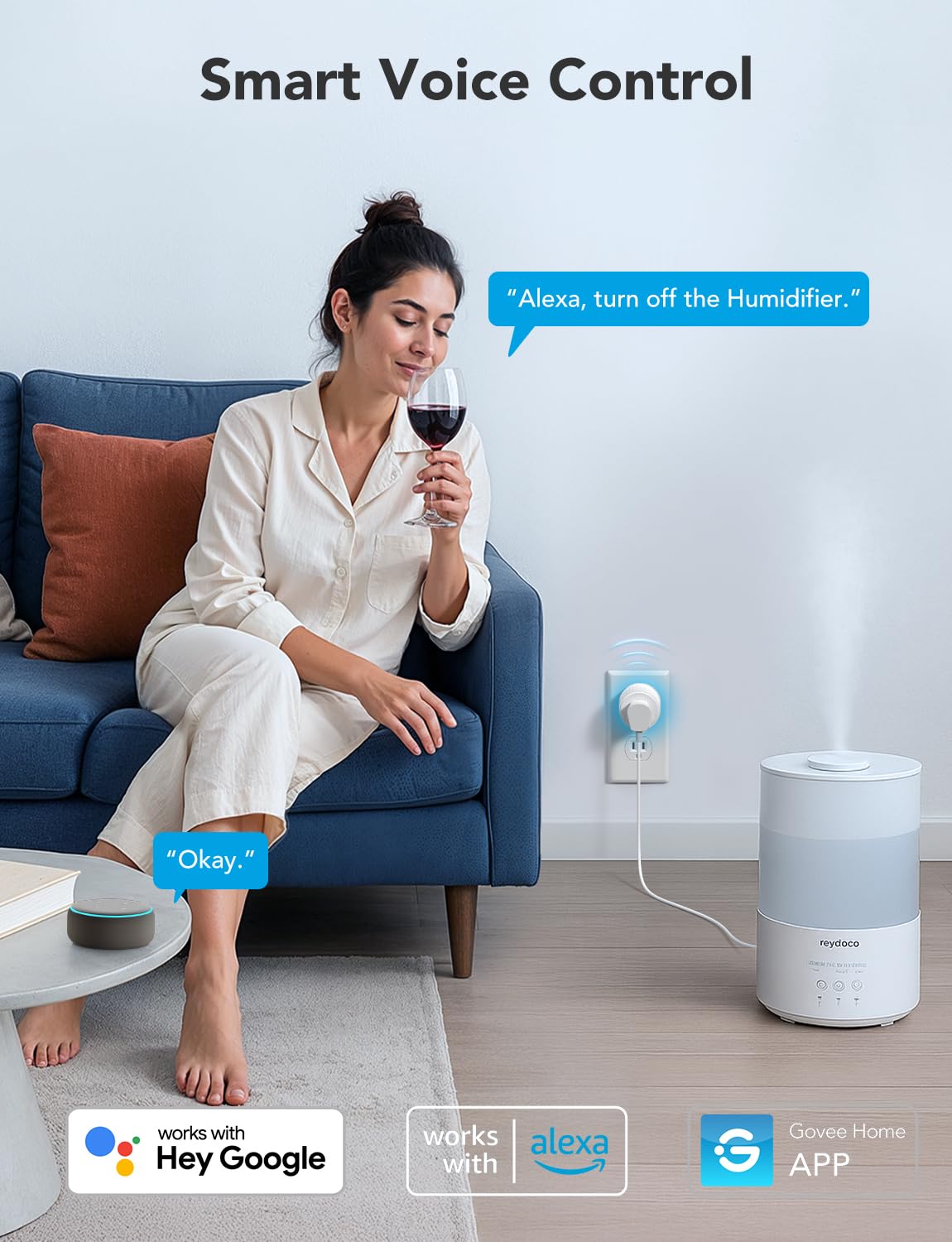 Govee Smart TLug, WiFi TLugs Work with Alexa & Google Assistant, Smart Outlet with Timer & Group Controller, WiFi Outlet for Home, No Hub Required, ETL & FCC Certified, 2.4G WiFi Only, 4 Pack