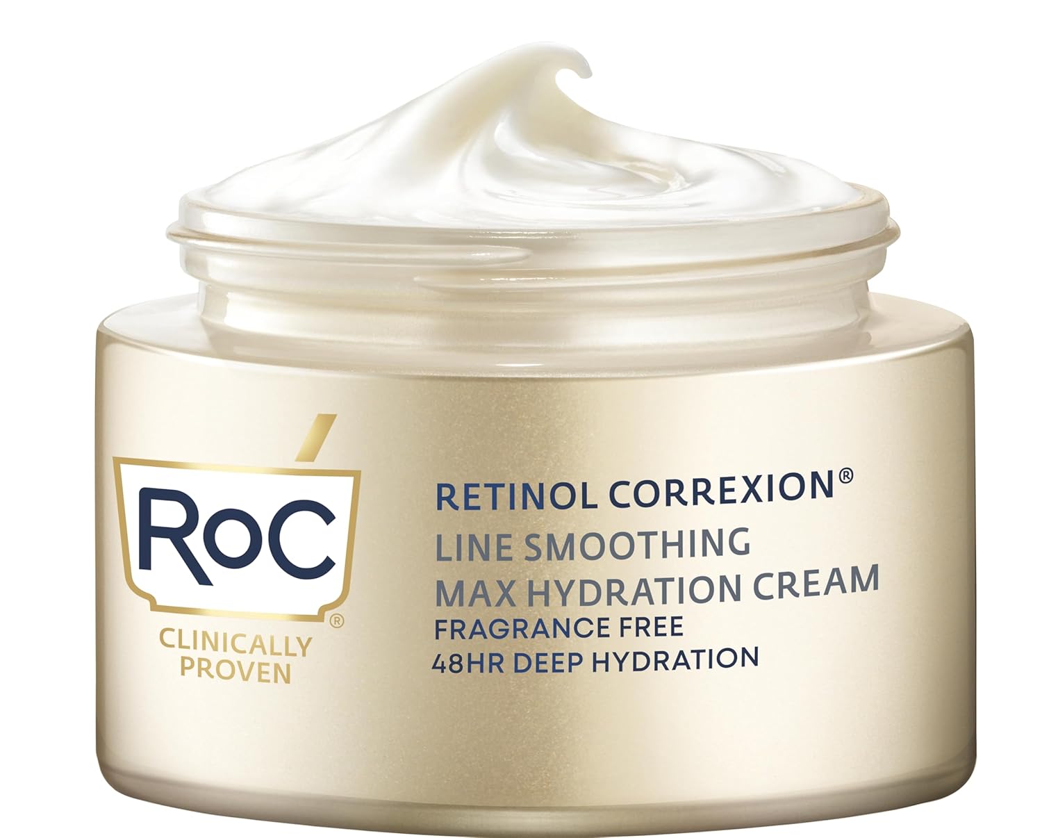 RoC Retinol Correxion Max Hydration Anti-Aging Daily Face Moisturizer with Hyaluronic Acid, Fragrance-Free, Oil Free Skin Care, 1.7 Ounces (Packaging May Vary)