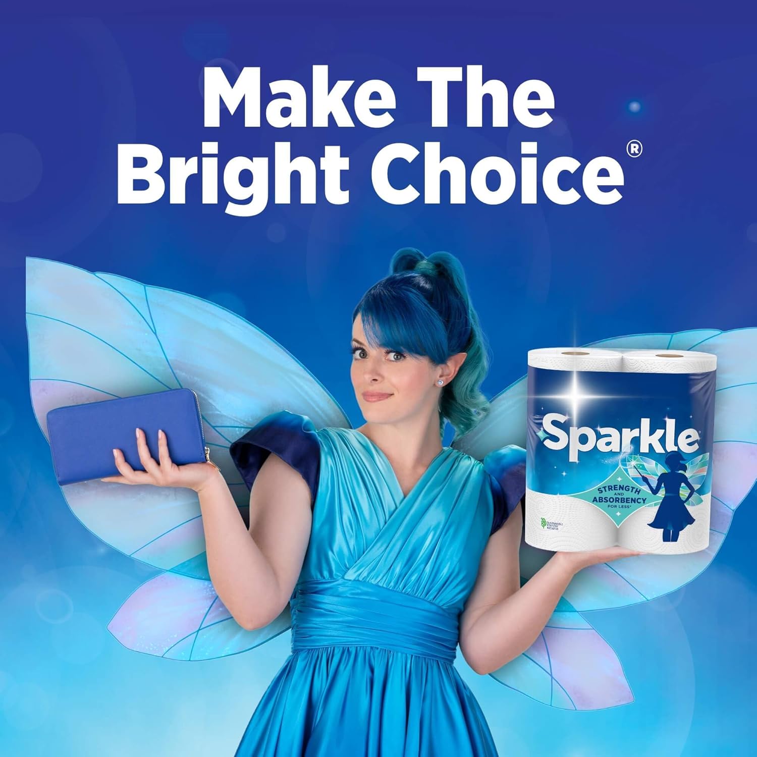 Sparkle Pick-A-Size Paper Towels, 6 Double Rolls (660 Sheets Total) - Strong 2-TLy Towels for Kitchen Cleanup and Everyday Messes