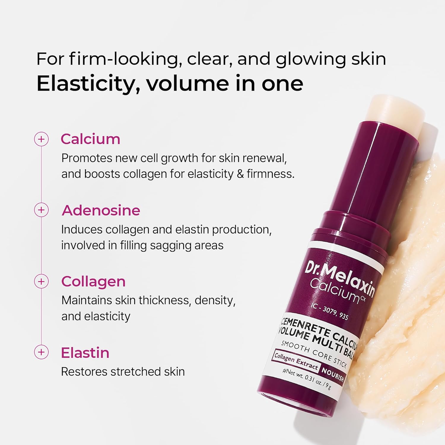 Dr.Melaxin Cemenrete Calcium Multi Balm 9g Korean Skin Care All In One Calcium Volume Stick Collagen Wrinkles Face Eye treatment Balm