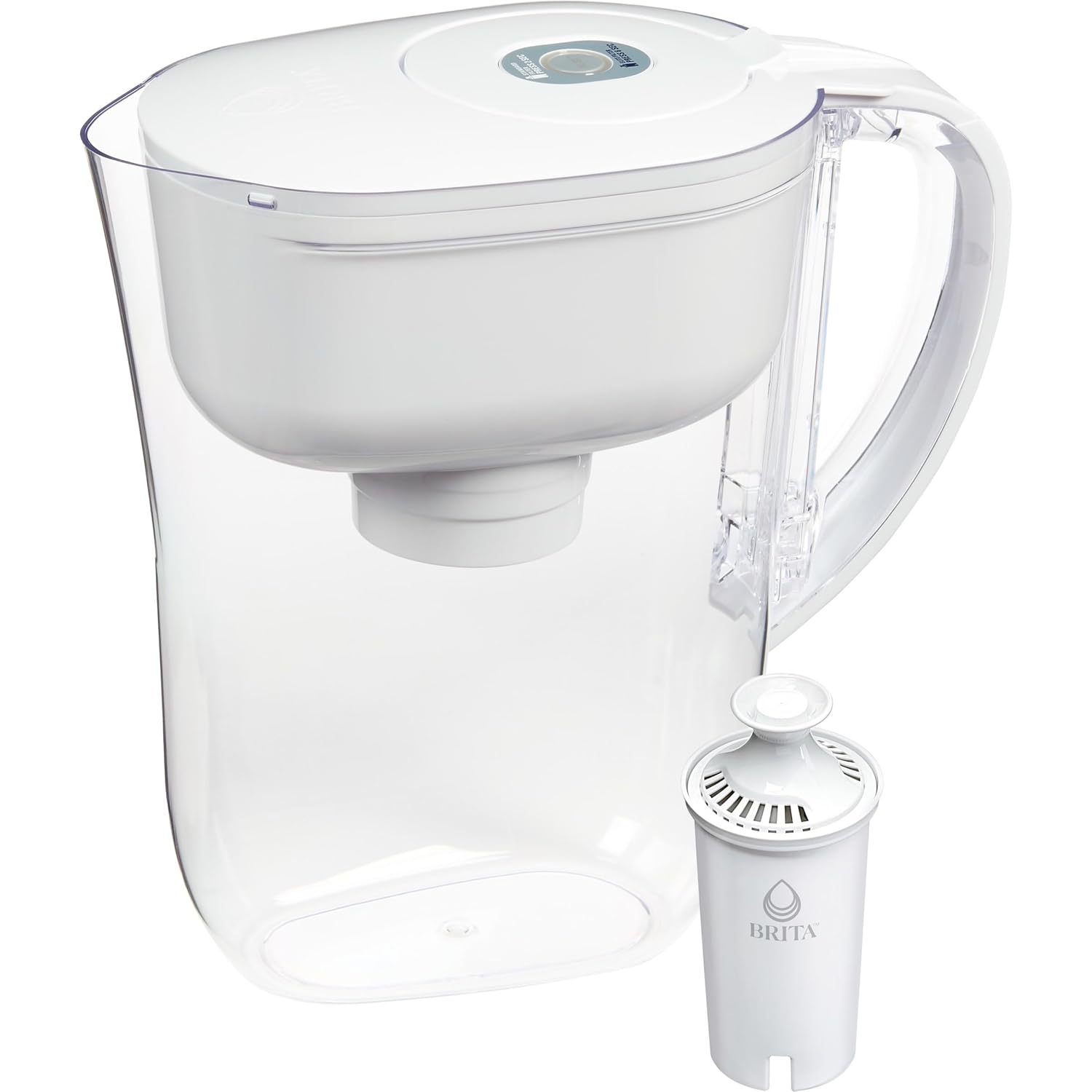Brita Metro Water Filter Pitcher with SmartLight Change Indicator, BPA-Free, ReTLaces 1,800 TLastic Water Bottles a Year, Lasts Two Months, Includes 1 Filter, Small - 6-Cup Capacity, White