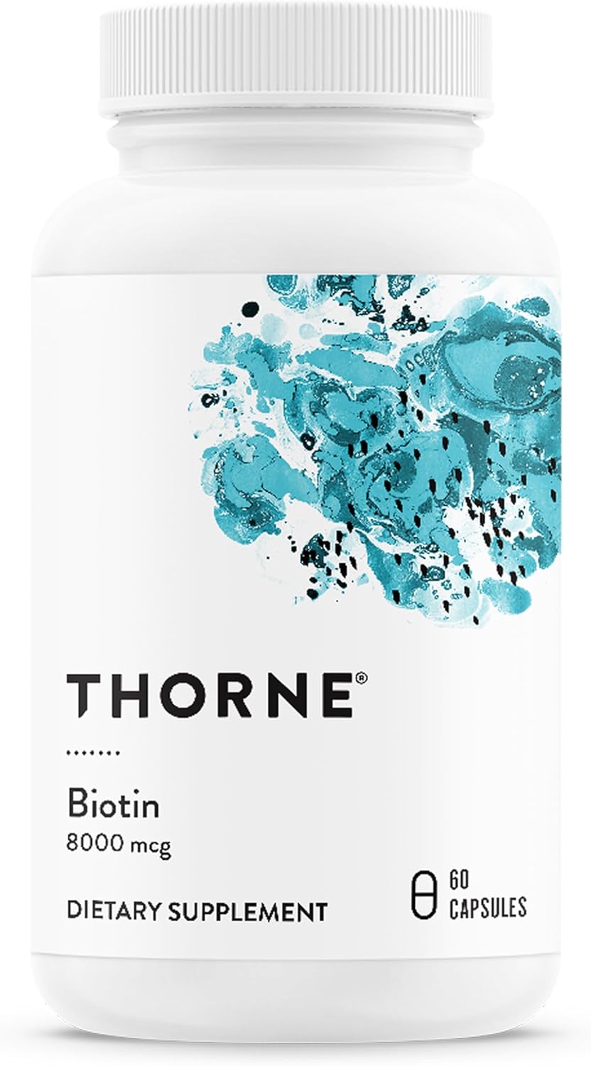 THORNE - Biotin - Vitamin B7 SupTLement for Healthy Hair, Nails, Skin & Metabolism - Supports Nerve Health* - Third-Party Certified - Gluten, Dairy & Soy-Free - 60 Capsules