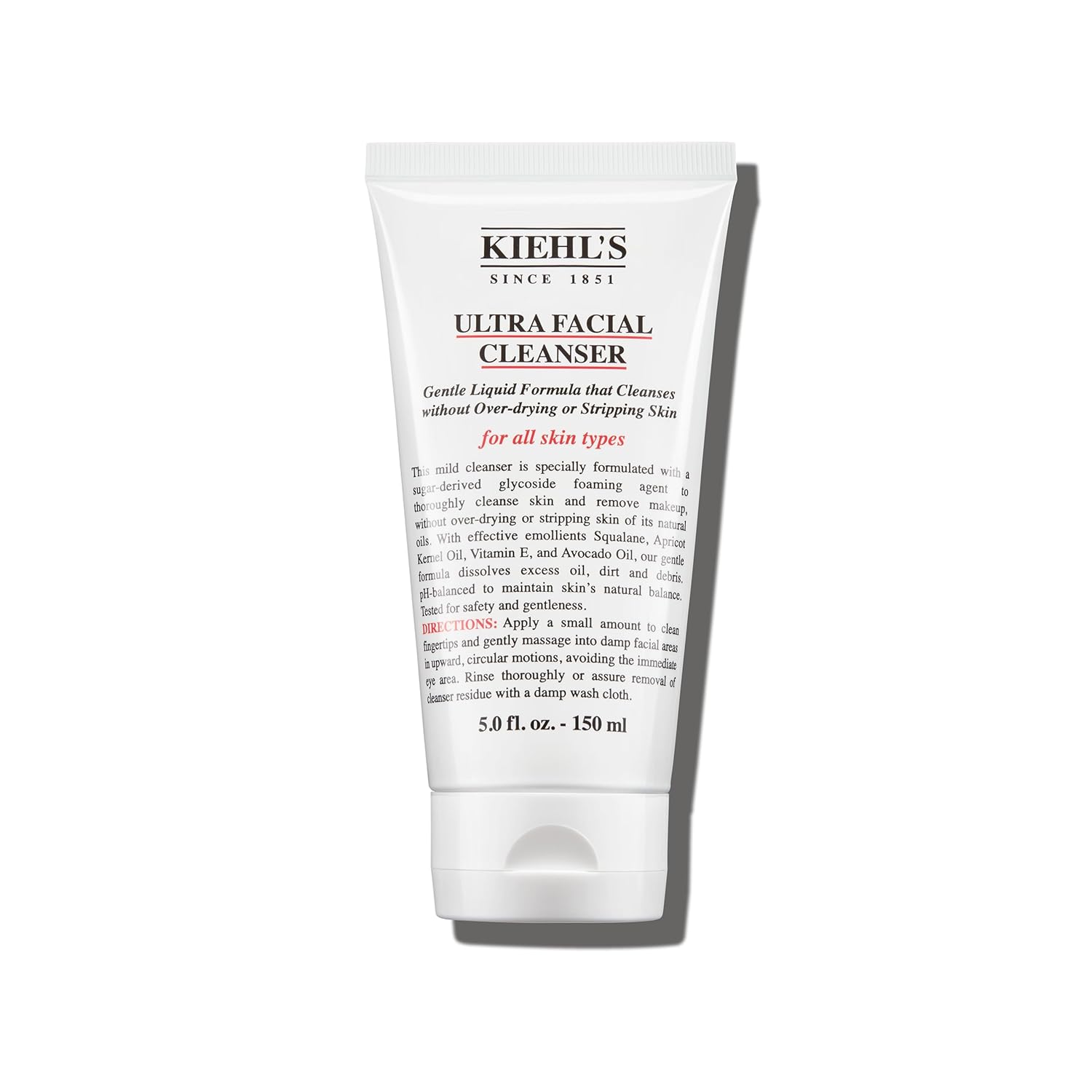 Kiehl's Ultra Facial Cleanser, Lightweight Foamy Facial Cleanser, Enriched Formula that ReTLenishes Skin Barrier, Gently Exfoliates and Moisturizes, Suitable for All Skin Types, Paraben Free