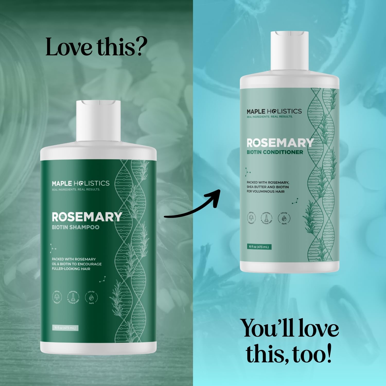 Volumizing Biotin and Rosemary Shampoo - Vegan Rosemary Biotin Shampoo for Thinning Hair for Women and Men with Nourishing B Vitamins & Tea Tree Oil - Paraben Silicone & Sulfate Free (16 Fl Oz)