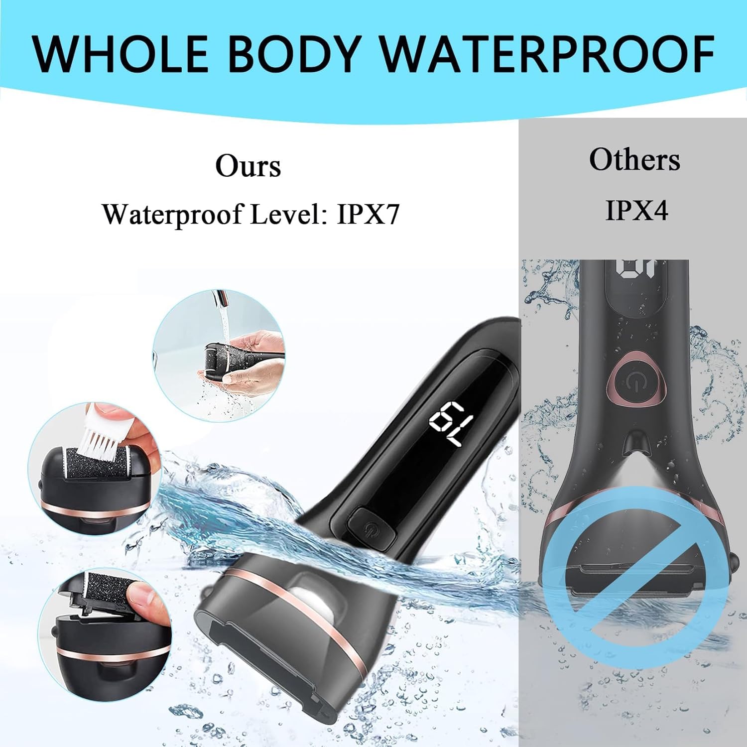 Callus Remover for Feet Electric Foot File, 13-in-1 Professional Pedicure Tools Foot Care Kit, Foot Scrubber Pedi for Hard Cracked Dry Dead Skin, 3 Rollers, 2 Speed, Battery DisTLay (Black)