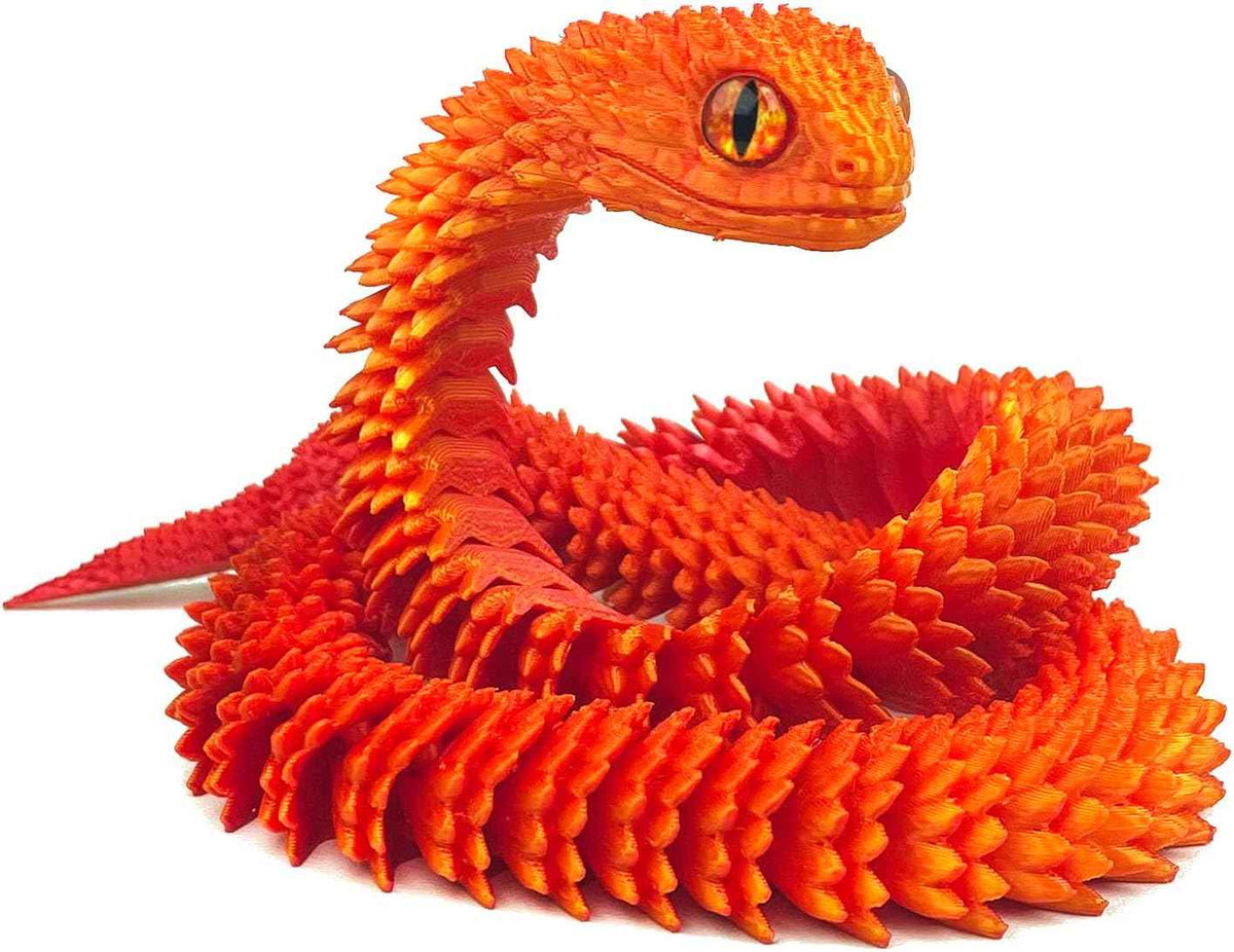 24in 3D Printed Snake Toys, Flexible 3D Printed Animal, Fidget ADHD Snake Toys, Perfect Desk Pet for Animal Collectors, Easter Basket Essentials, Easter Basket Stuffers