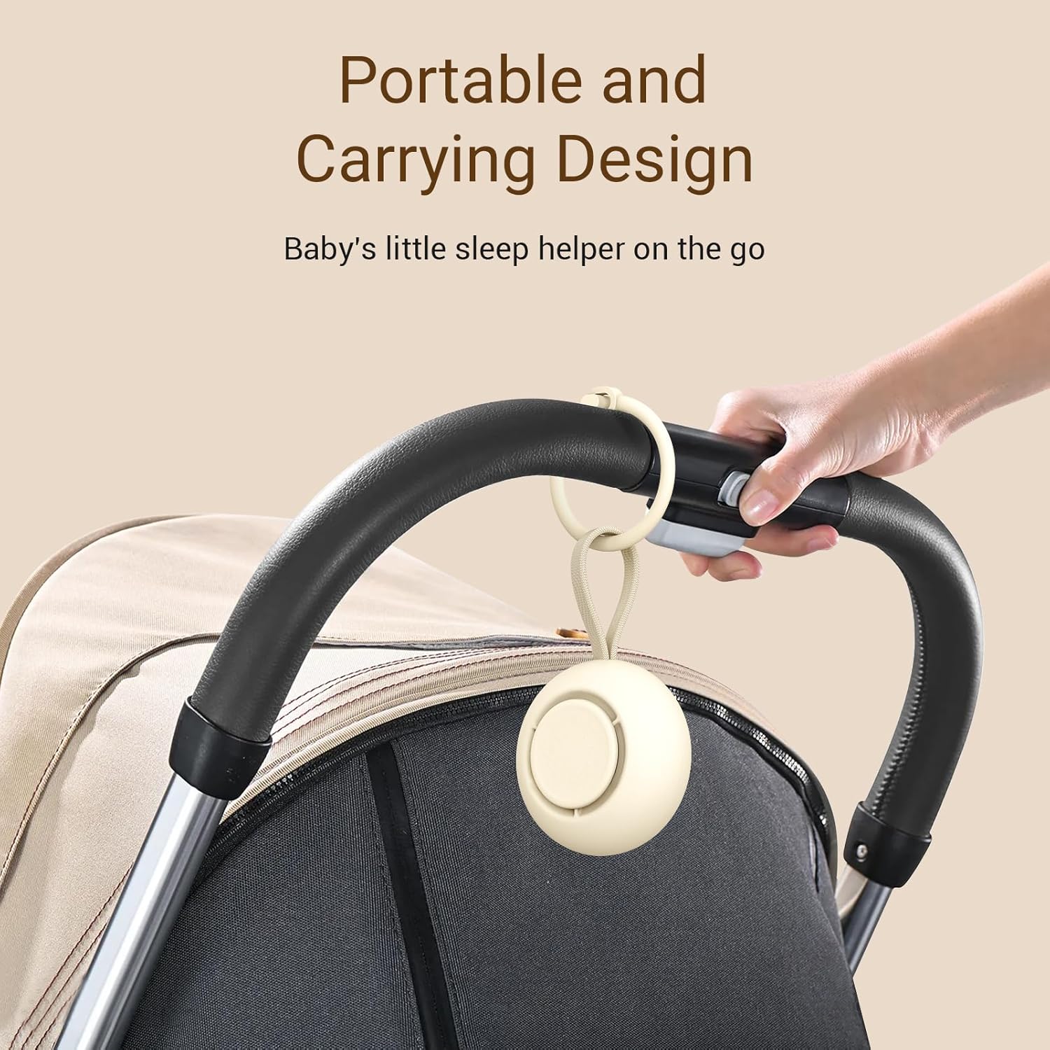 Portable Baby Sound Machine [White Noise for Babies Kids Adults][Timer Function][12 Soothing Sounds][Sleep Boombox] 15 Hours Battery Life, Travel,Registry,Gifts,Shower,Clips on Baby Stroller