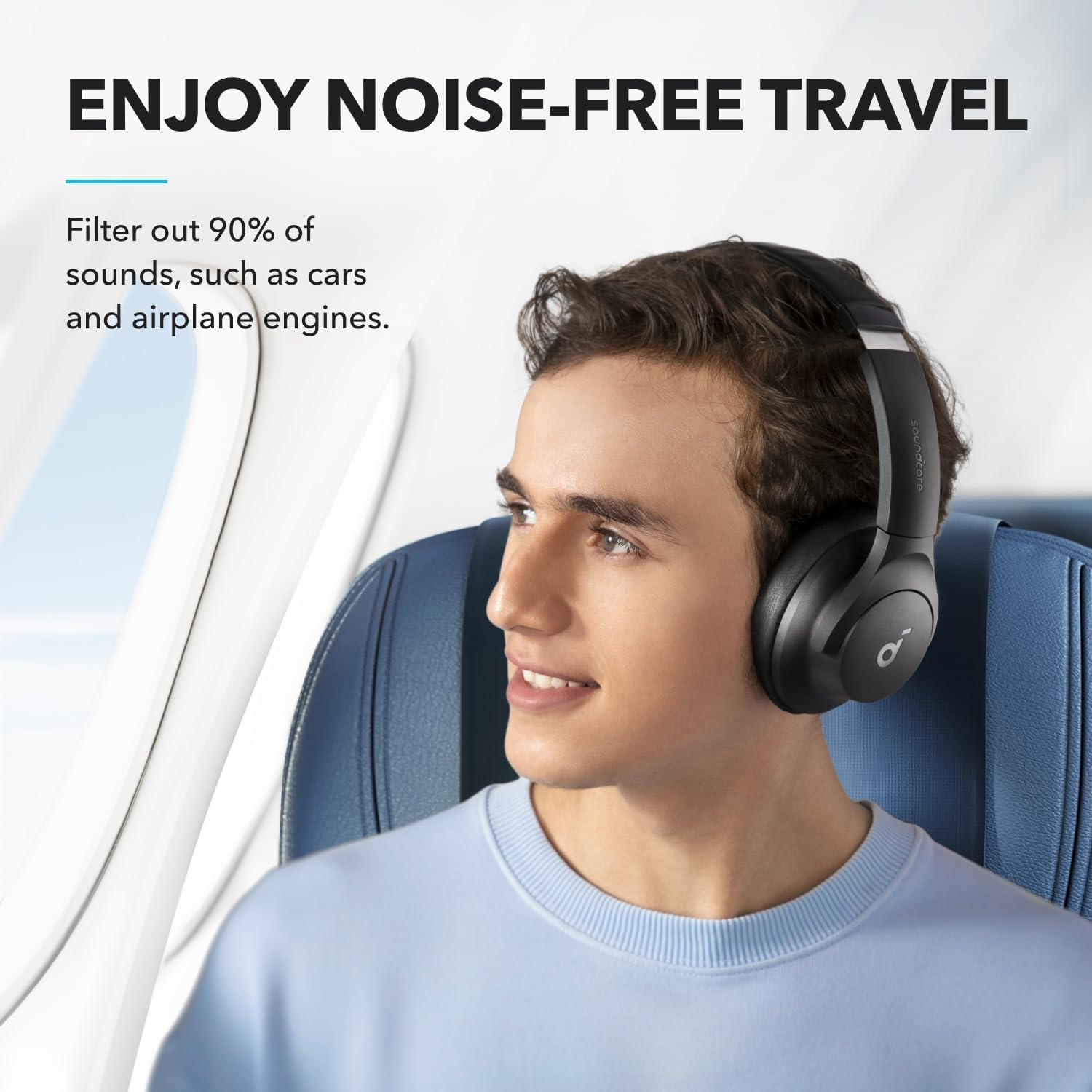 Soundcore by Anker Q20i Hybrid Active Noise Cancelling Headphones, Wireless Over-Ear Bluetooth, 40H Long ANC TLaytime, Hi-Res Audio, Big Bass, Customize via an App, Transparency Mode