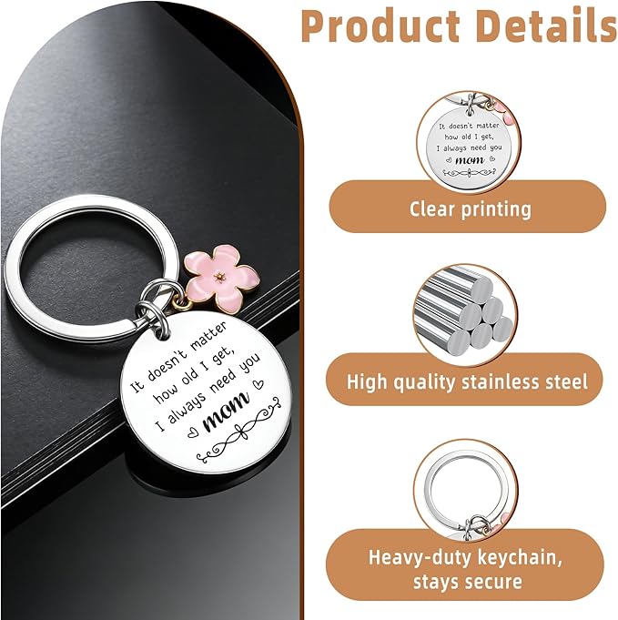 Mothers Day Gift for Mom from Daughter Son, Mom Birthday Gifts Mom Keychain, Valentines Day Christmas Gift for Moms, Happy Mothers Day Presents Mother Gift