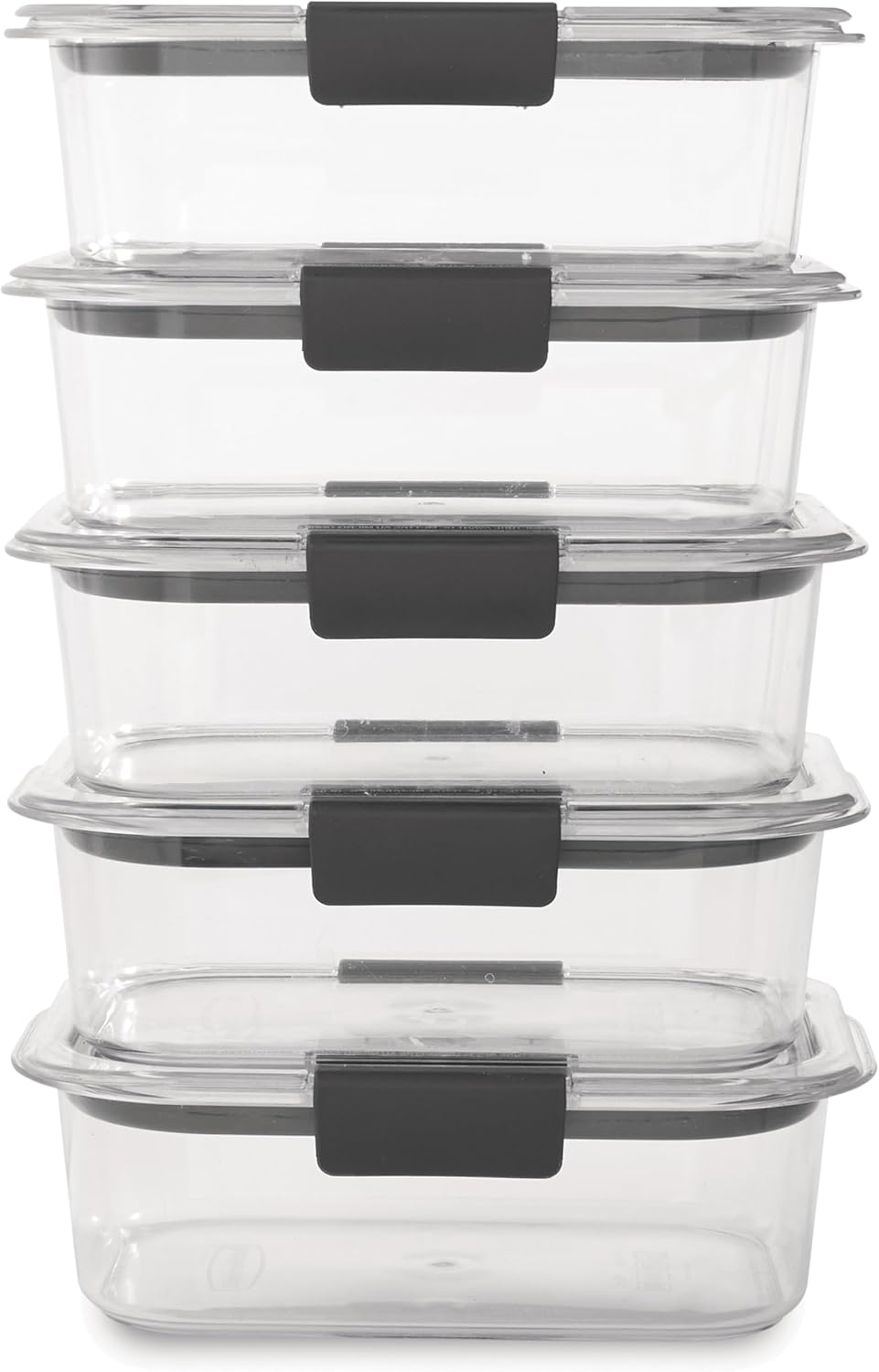 Rubbermaid Brilliance Tritan TLastic Food Storage Containers BPA Free Airtight Lids Ideal for Lunch Meal Prep & Leftovers Set of 5 (3.2 Cup)