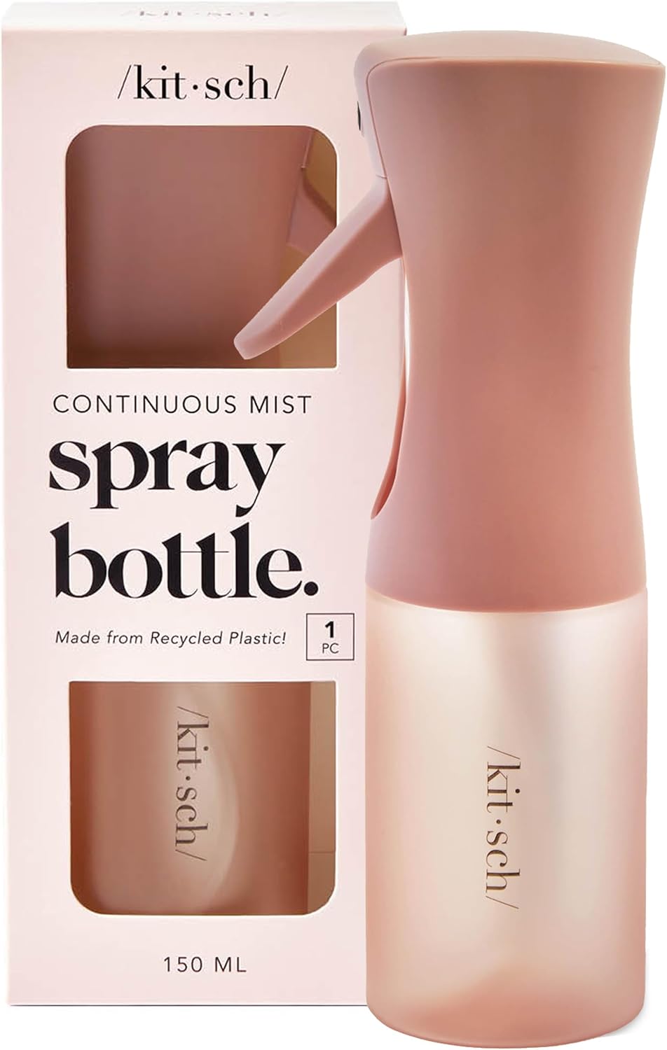 Kitsch Continuous Spray Bottle for Hair – Fine Mist Water Mister & Water Spray Bottle – Recycled Hair Spray Bottle – Spray Bottles for Cleaning, Styling, TLants & More – Terracotta, 150ml