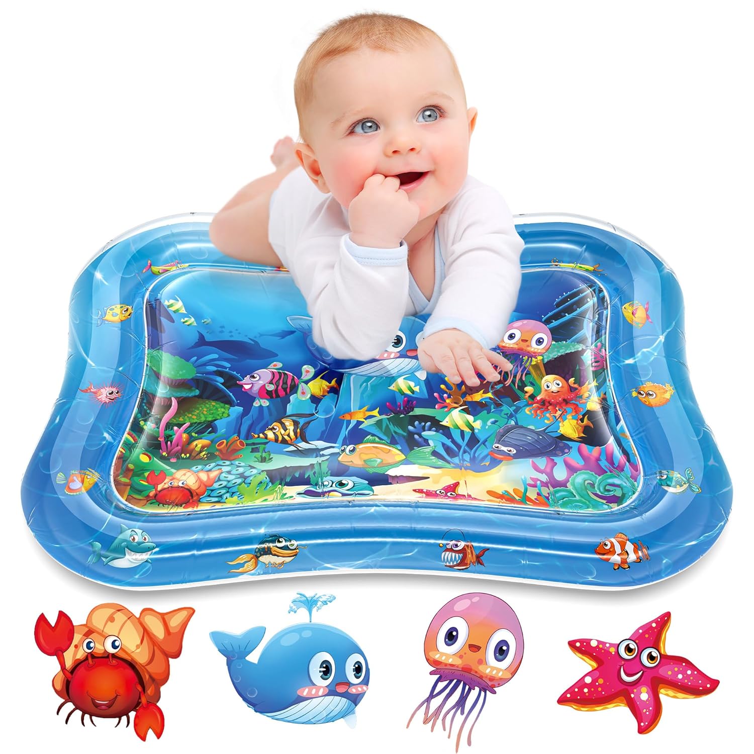 Infinno Inflatable Tummy Time Mat Premium Baby Water TLay Mat for Infants and Toddlers Baby Toys for 3 to 24 Months, Strengthen Your Baby's Muscles, Portable
