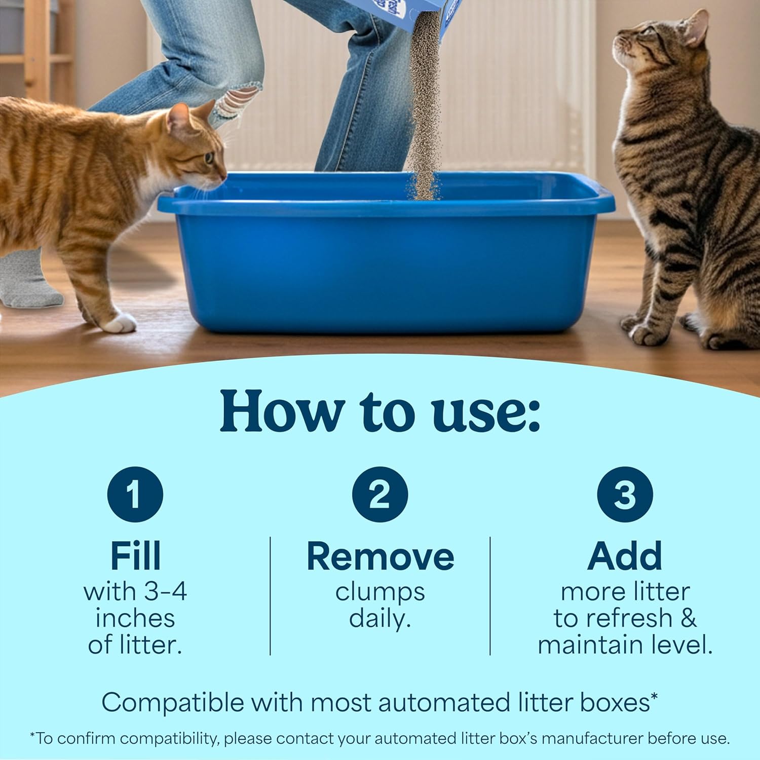 Fresh Step Odor Shield Advanced Multi Cat Clumping Litter with Febreze Freshness, Gain Original Scent, 18.5 lb Each, Pack of 2 (Package May Vary)