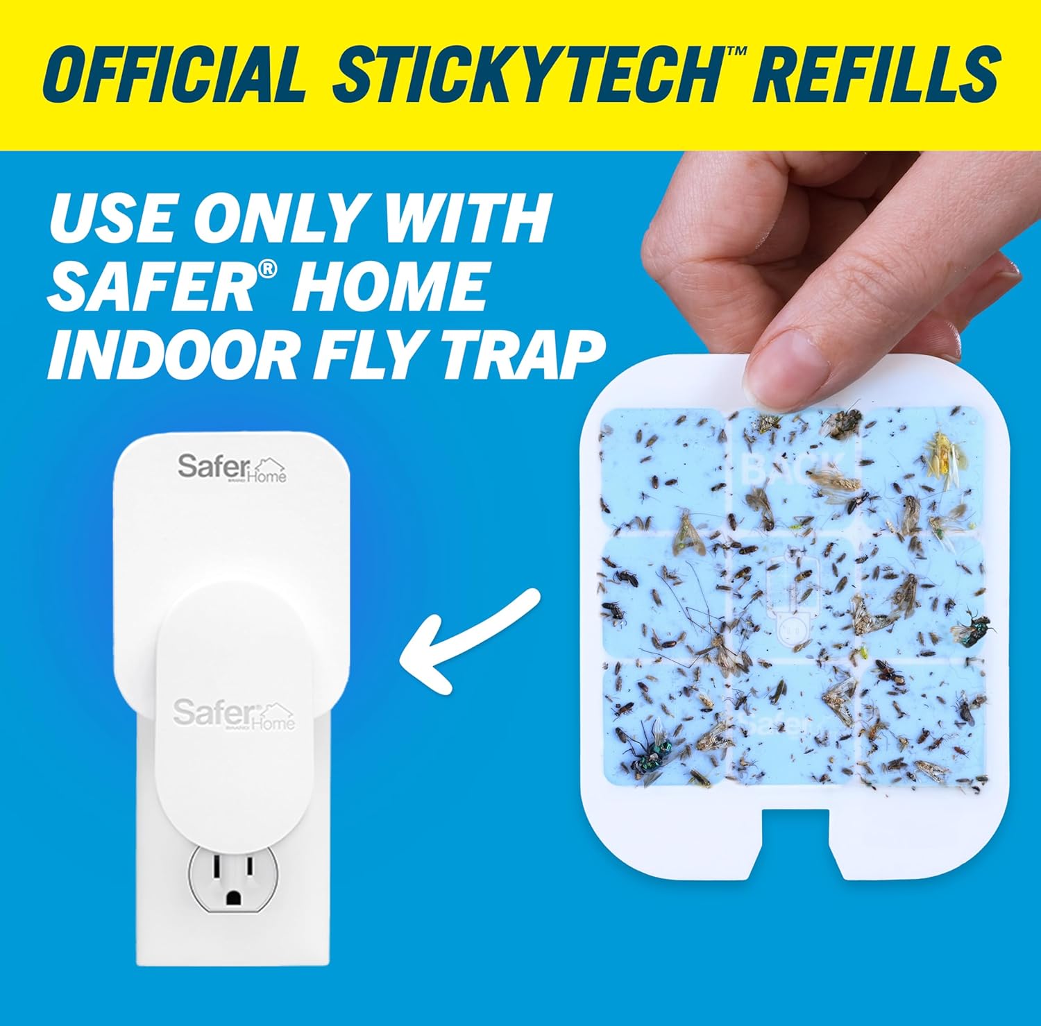 Safer Home SH503 Trap Refill Pack of Glue Cards for SH502 Indoor Fly Trap, Official Safer Home Refills with StickyTech Glue Card Technology, 3 Count (Pack of 1)