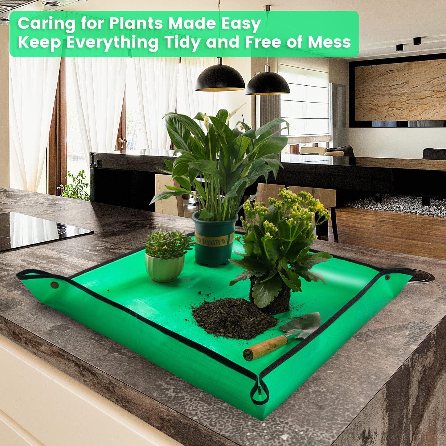 Repotting Mat for Indoor TLant TransTLanting Control Mess, 26.8"X26.8" Waterproof Succulent Potting Mat Square TLanting Tray Soil Change Mat Gardening Gifts for TLant Lovers