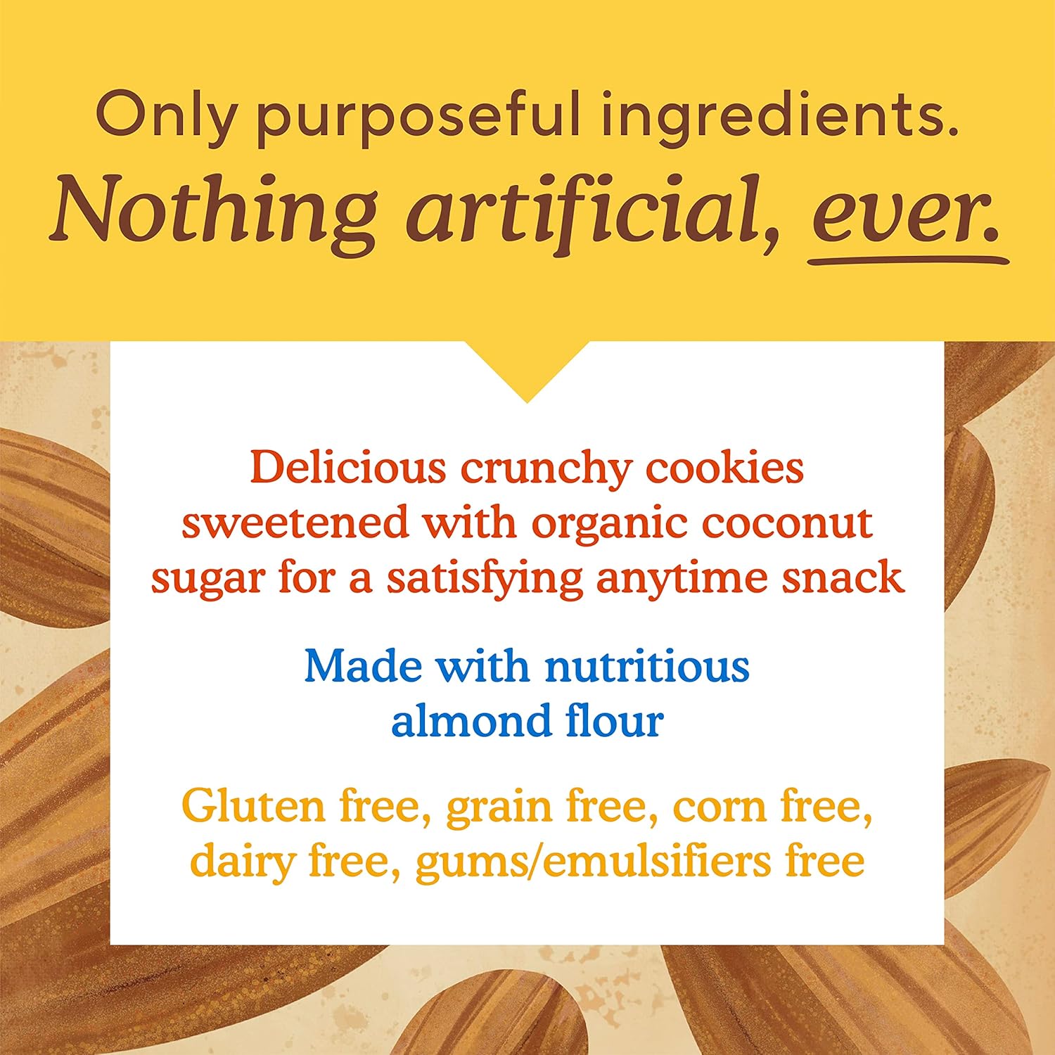 SimTLe Mills Almond Flour Chocolate Chip Cookies, Gluten Free and Delicious Crunchy Cookies, Organic Coconut Oil, Good for Snacks (Packaging May Vary)