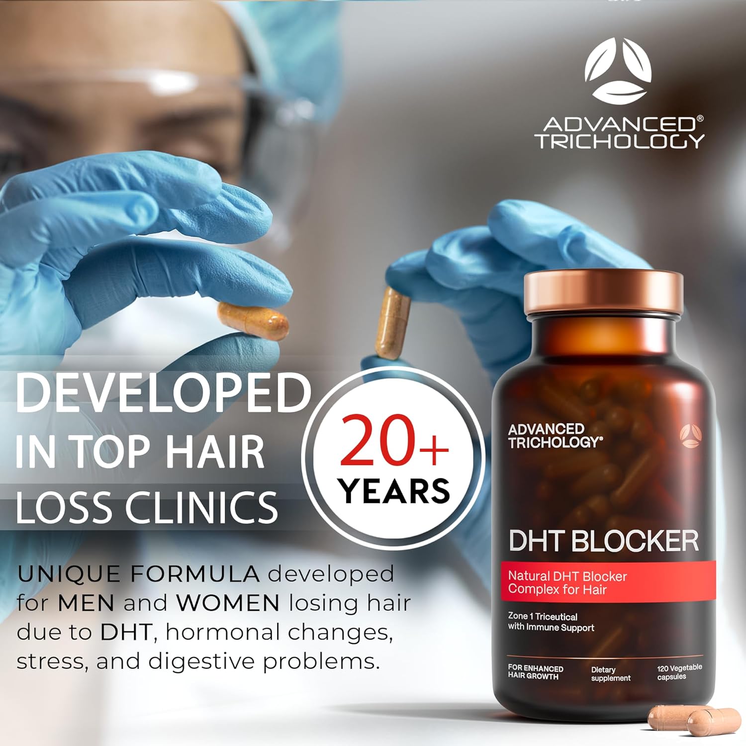 DHT Blocker - Hair Growth SupTLement for Genetic Thinning for Men and Women | Approved* by American Hair Loss Association | Guaranteed, Backed by 20 Years of Experience in Hair Loss Treatment Clinics