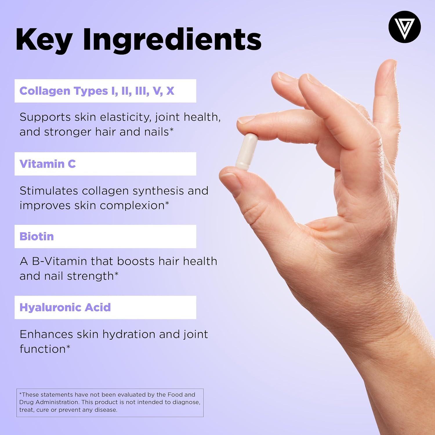 Vital Vitamins Multi Collagen ComTLex TLus - with Biotin, Hyaluronic Acid, Vitamin C - Type I, II, III, V, X - for Women & Men - Hair, Skin, Nails Beauty ComTLex - 150 Capsules