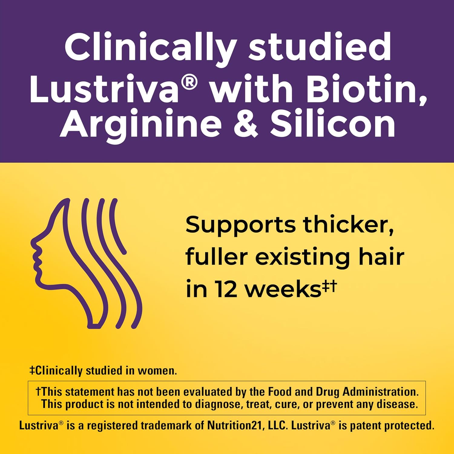 Nature Made Hair Growth Softgels, Clinically Studied Lustriva + Biotin, Vitamin C & A, Hair Growth Vitamins - Support Healthy Hair as You Age, 30 Softgels, 30 Day Supply
