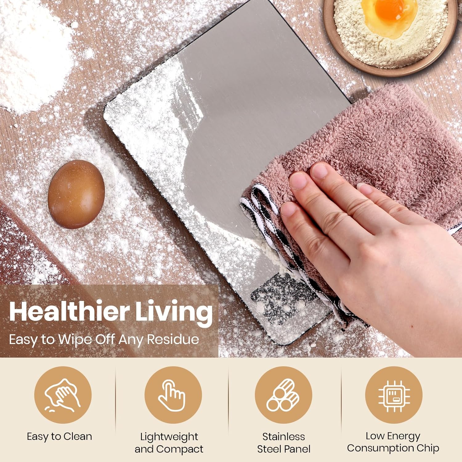 Food Scale, 11lb Kitchen Scale with 0.05oz/1g Precision, 6 Units Tare Function & LCD DisTLay, Stainless Steel Digital Scale for Baking, Cooking, Meal Prep - Kitchen Gadgets & Gifts, Home Essentials
