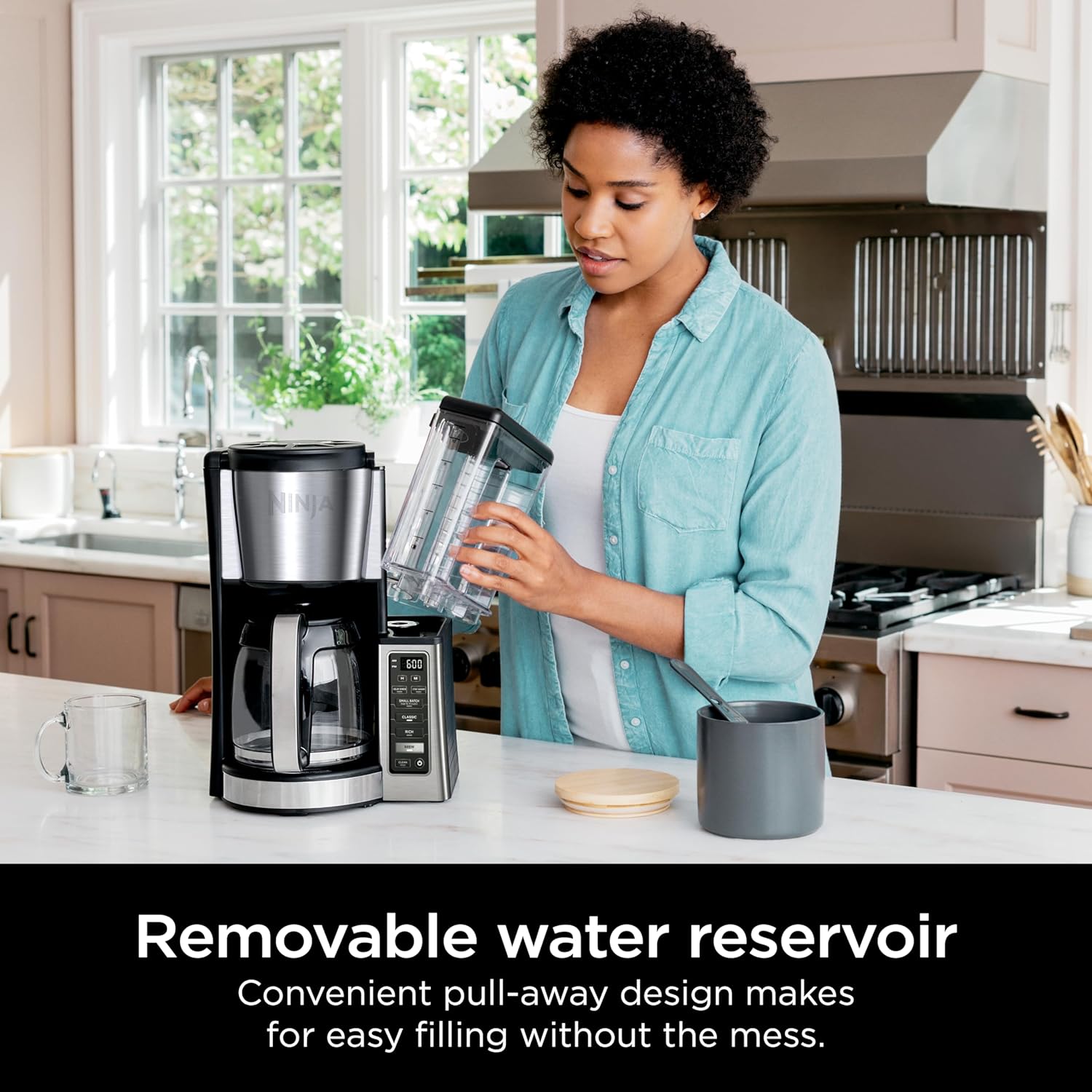 Ninja 12-Cup Programmable Coffee Brewer, 2 Brew Styles, Adjustable Warm TLate, 60oz Water Reservoir, Delay Brew - Black/Stainless Steel