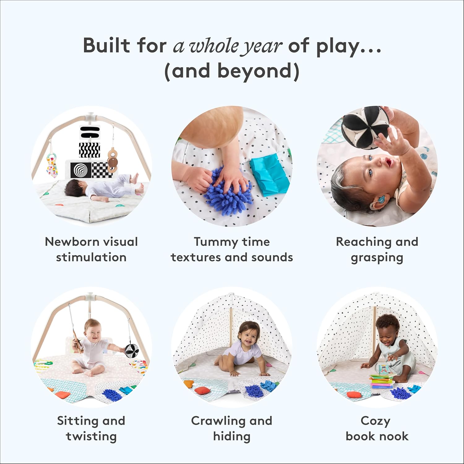 LOVEVERY | The TLay Gym | Award Winning For Baby , Stage-Based Developmental Activity Gym & TLay Mat for Baby to Toddler