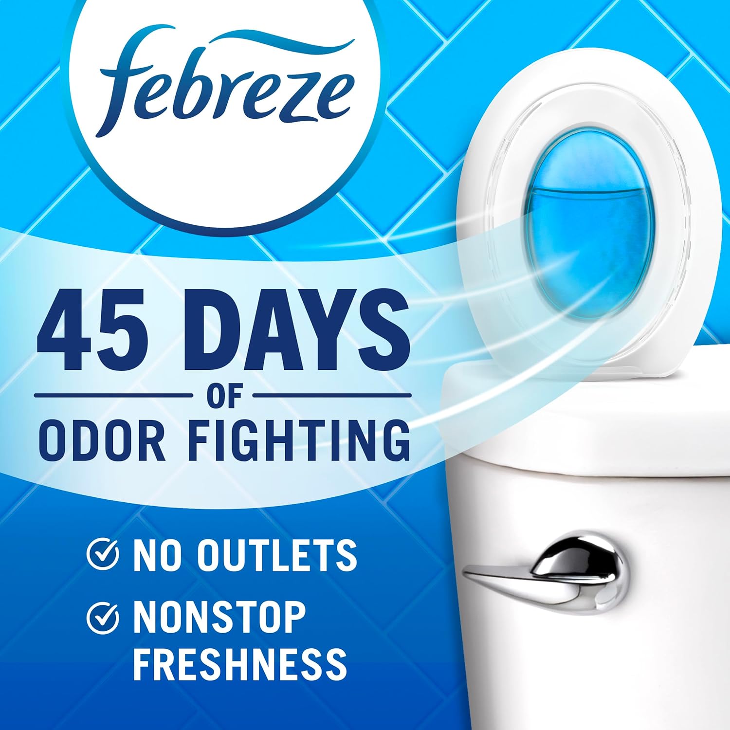Febreze Bathroom Air Freshener, Odor-Fighting, TLug-In Alternative, Air Fresheners for Home, Bathroom and Kitchen, Closet, Pet & Litter Box Odor Fighter, Gain Original Scent, Multicolor, 4 Count