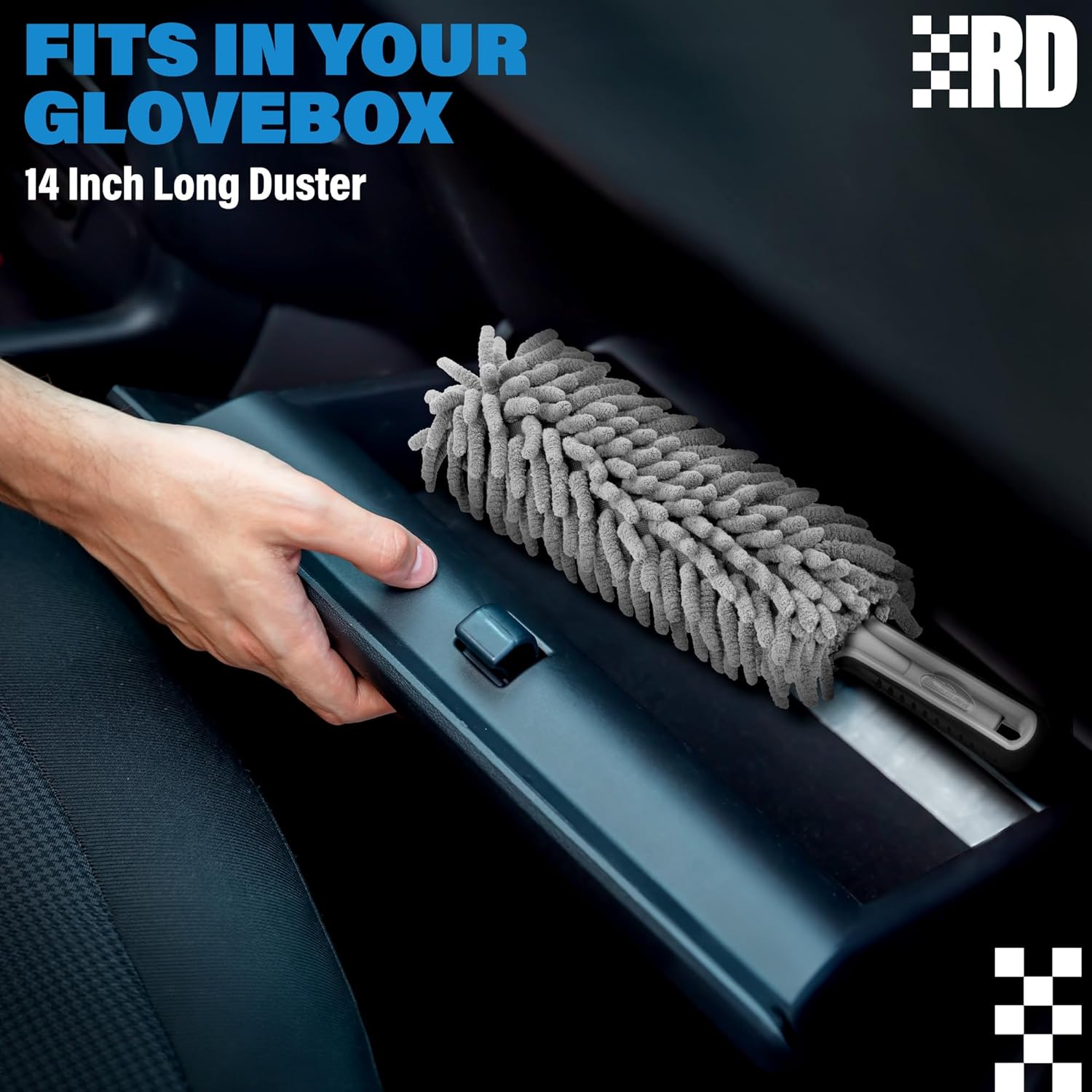 Professional Lint & Scratch Free Car Duster Interior - Car Accessories for Women and Men, 10 inches compact design