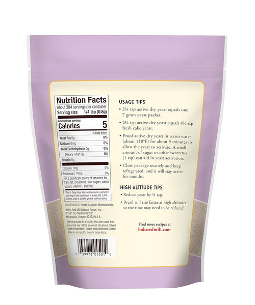 Bob's Red Mill gluten-free active dry yeast, 8 oz, resealable, paleo-friendly, kosher pareve
