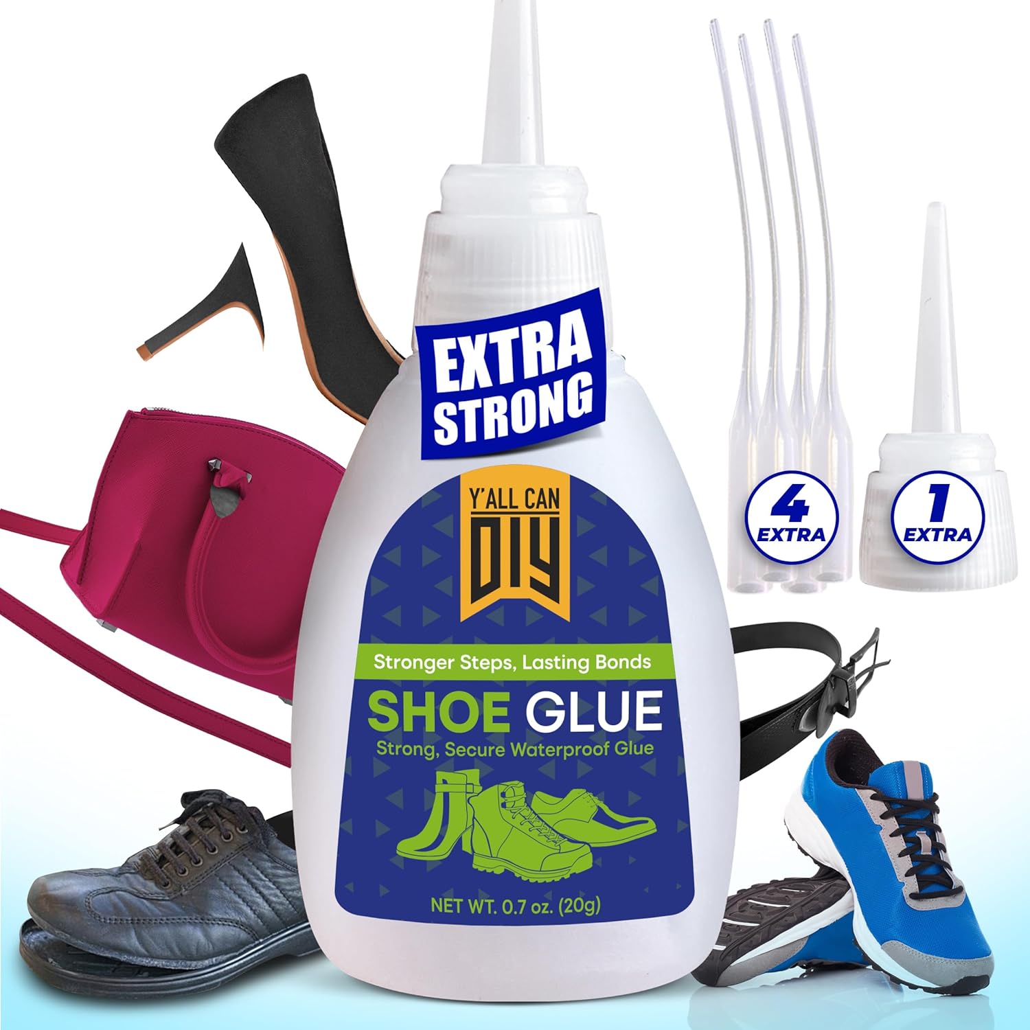 Y’allCanDiy Super Glue for Shoe. Heavy Duty Shoe Adhesive for Shoe Sole Repair and ApTLicable as Waterproof Boot Shoe Repair Glue. Cyanoacrylate Based CA Glue for Rubber Soles