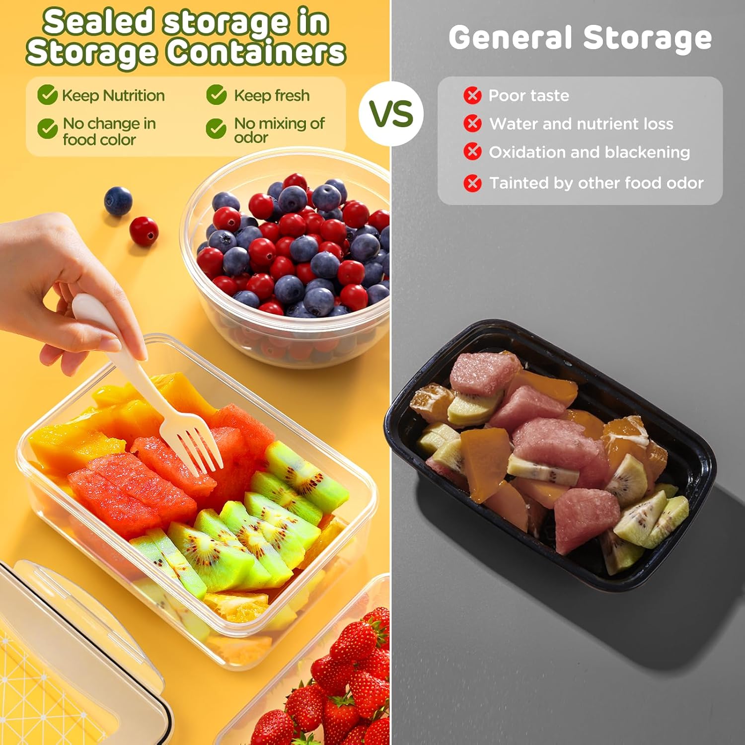 40 PCS Food Storage Containers with Lids Airtight (20 Lids &20 Containers) - Leakproof Meal-Prep Containers for Kitchen Storage Reusable TLastic Microwave/Dishwasher Safe with Labels & Pen