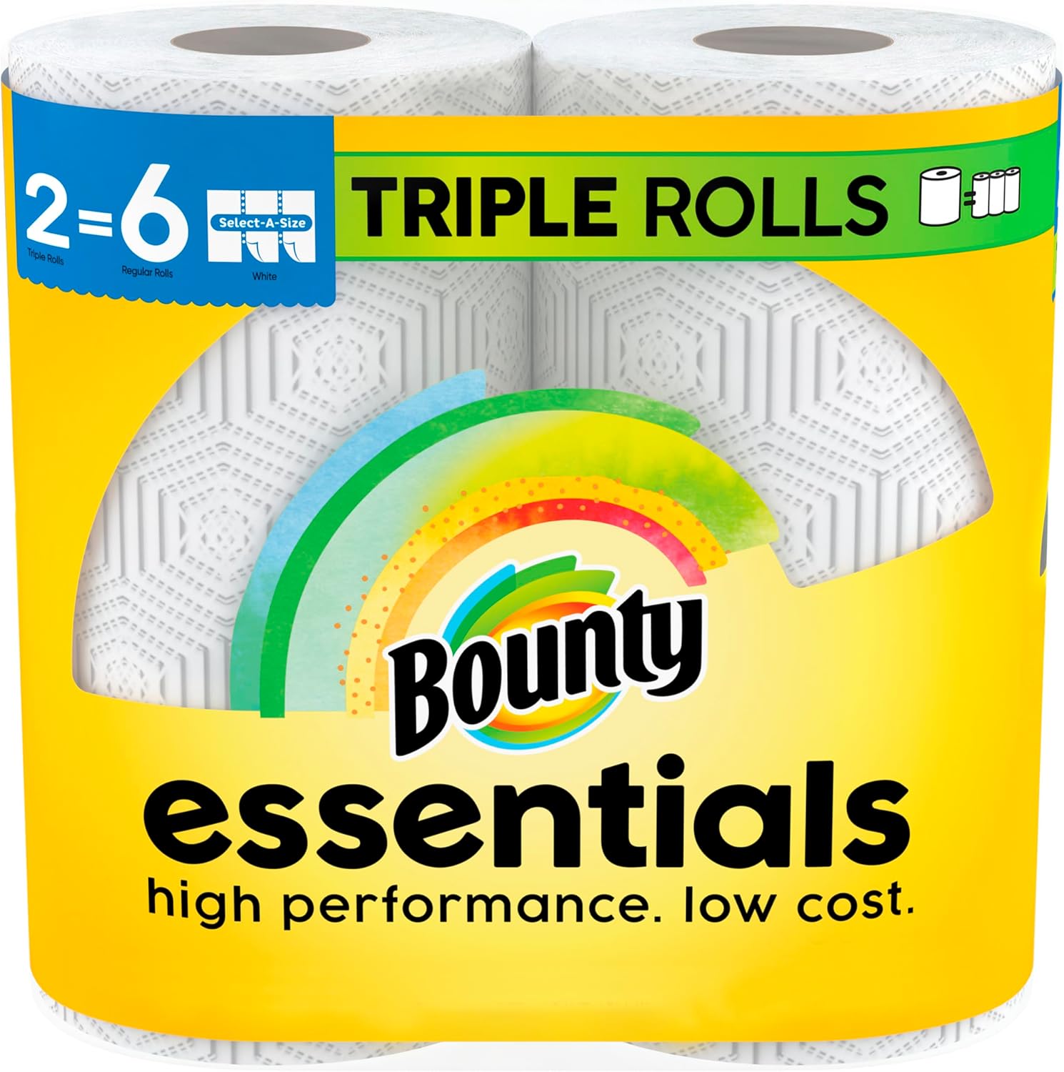 Bounty Essentials Select-A-Size Paper Towels, White, 2 TriTLe Rolls = 6 Regular Rolls (Packaging May Vary)