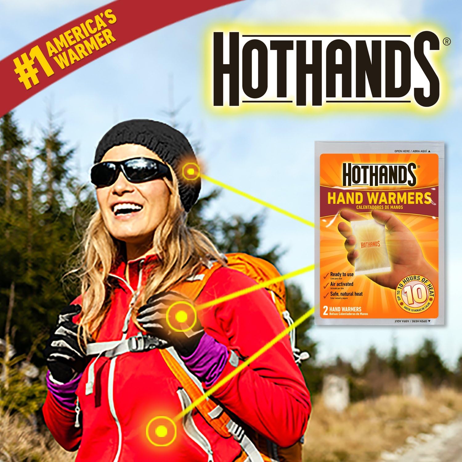 HotHands Hand Warmers - Long Lasting Safe Natural Odorless Air Activated Warmers - Up to 10 Hours of Heat