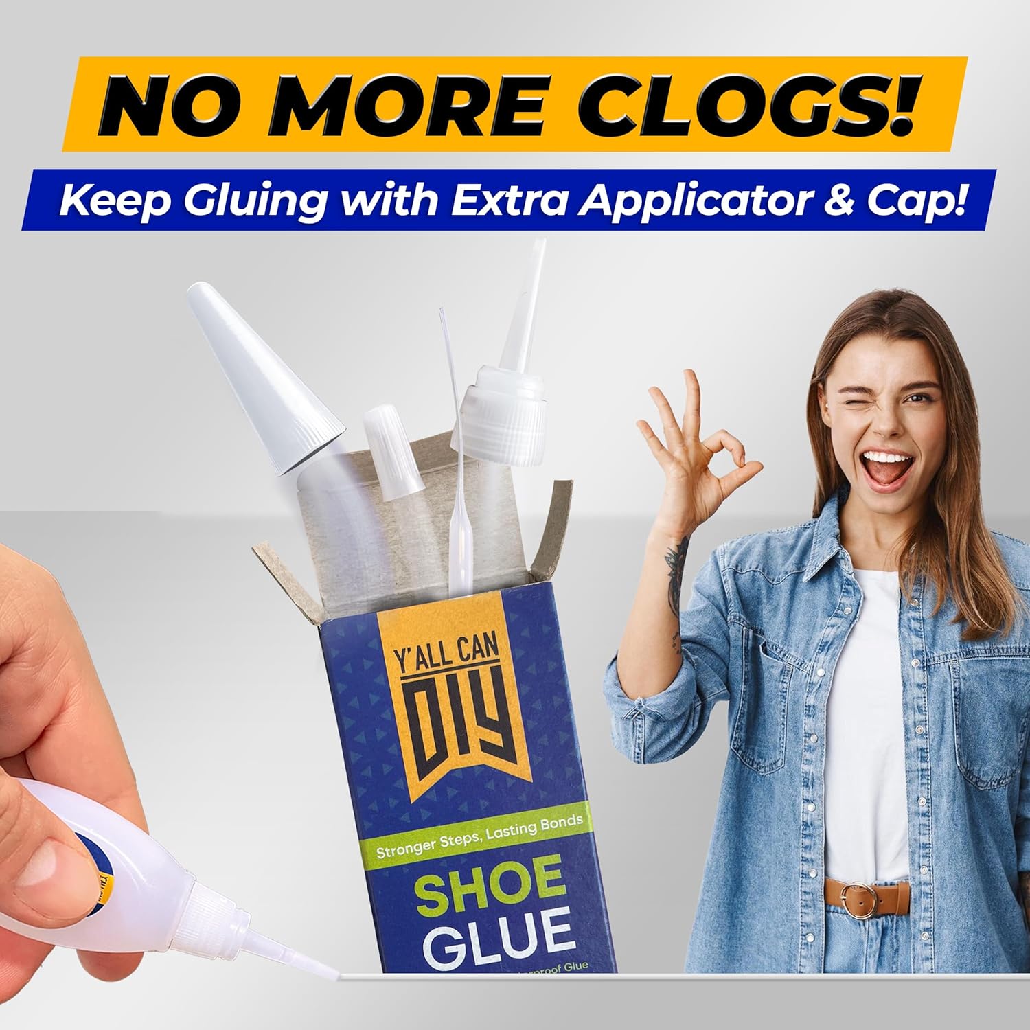 Y’allCanDiy Super Glue for Shoe. Heavy Duty Shoe Adhesive for Shoe Sole Repair and ApTLicable as Waterproof Boot Shoe Repair Glue. Cyanoacrylate Based CA Glue for Rubber Soles