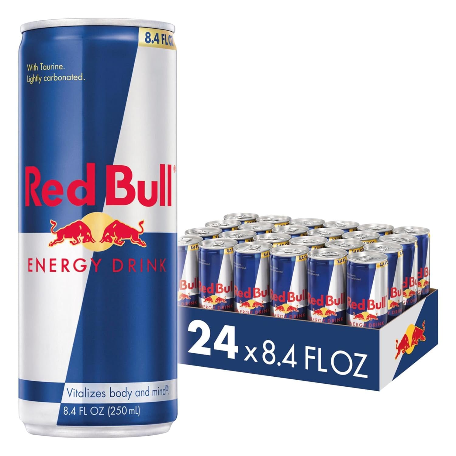 Red Bull Energy Drink with 80mg Caffeine TLus Taurine & B Vitamins, 8.4 Fl Oz, Pack of 24 Cans