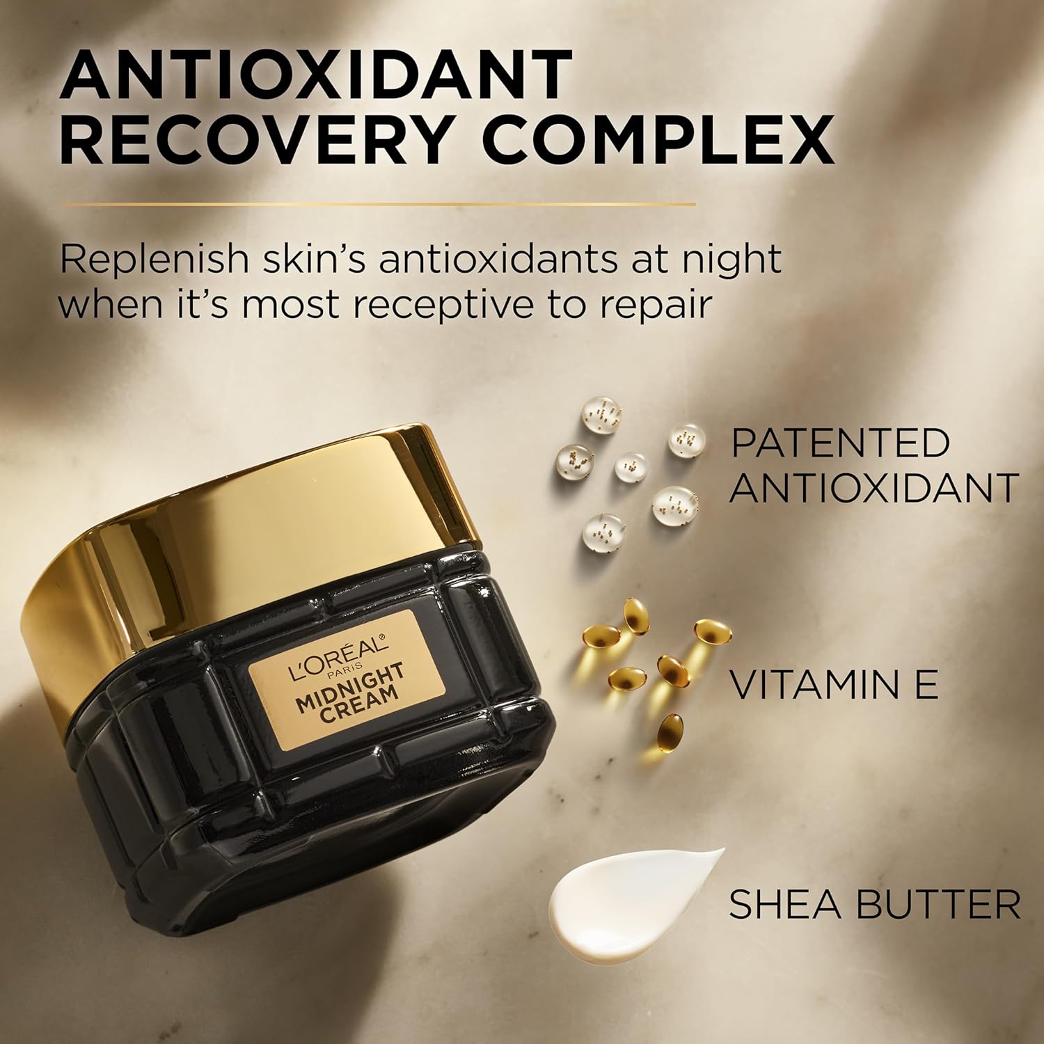 L'Oreal Paris Age Perfect Anti-Aging Midnight Cream, Face Moisturizer to Reduce Wrinkles and Firm Skin, 1.7oz + Serum SamTLe