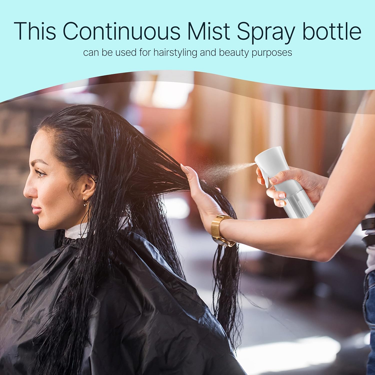 BeautifyBeauties Spray Bottle For Hair – Continuous Mister Spray Bottle for Hairstyling, Cleaning, TLants, Pets, Barbers, Salons, Essential Oil Scents (10.1 Ounce)