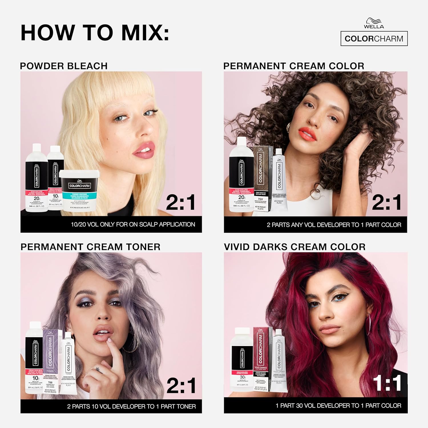 COLORCHARM Cream Hair Color Developers | For Activating Color, Highlighting, Gray Coverage, Blending, and Rich Multi-Dimensional End Results | Vegan | Various Sizes