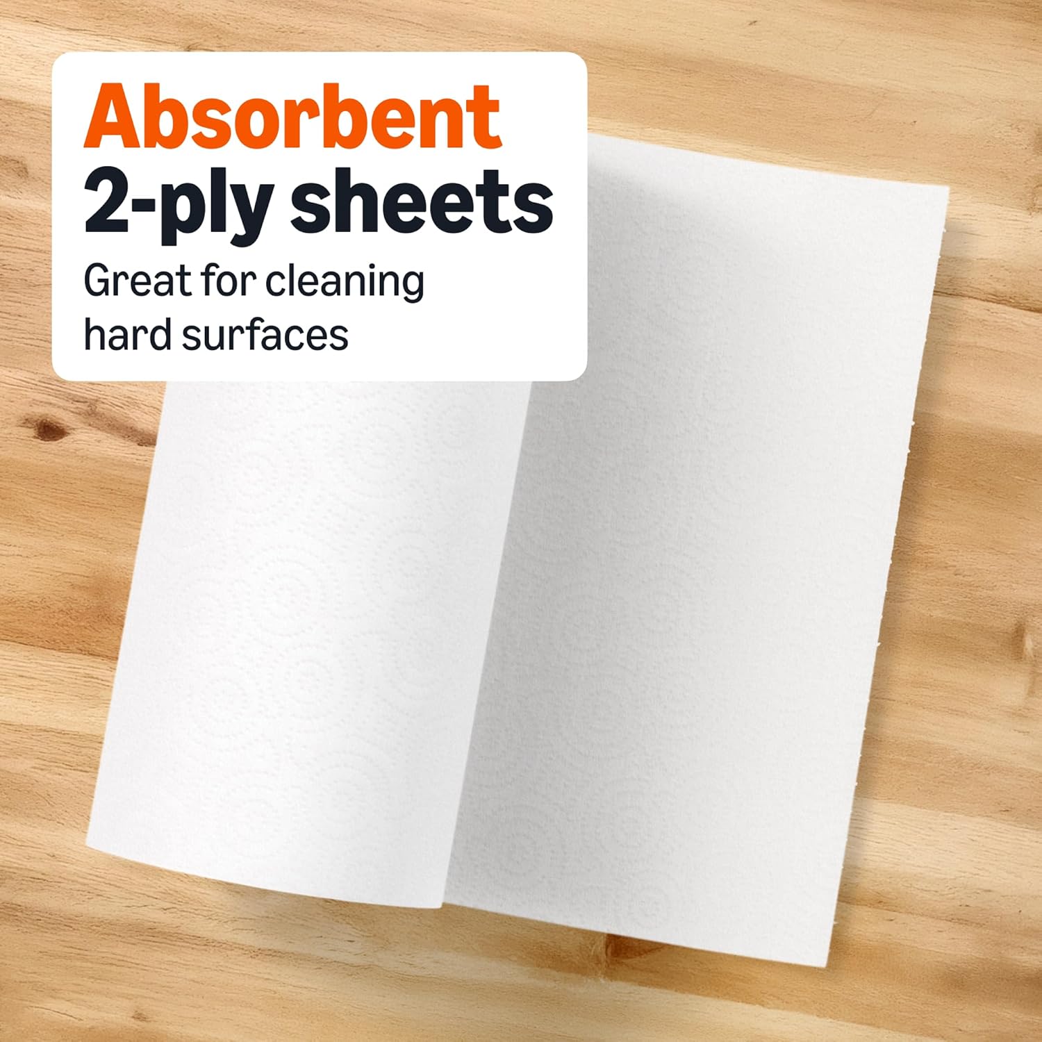 Amazon Basics 2-TLy Flex-Sheets Paper Towels, 12 Basics Rolls = 40 Regular Rolls, Everyday Value with 150 Sheets per Roll, Packaging May Vary