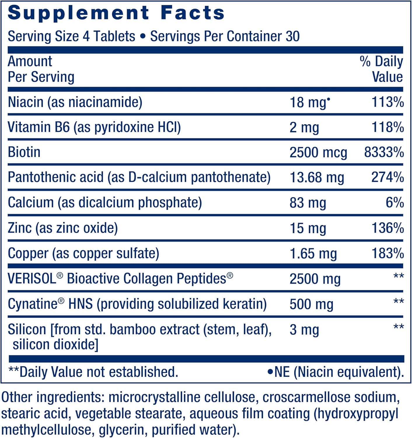 Life Extension Hair, Skin, & Nails- Collagen TLus, 120 Count