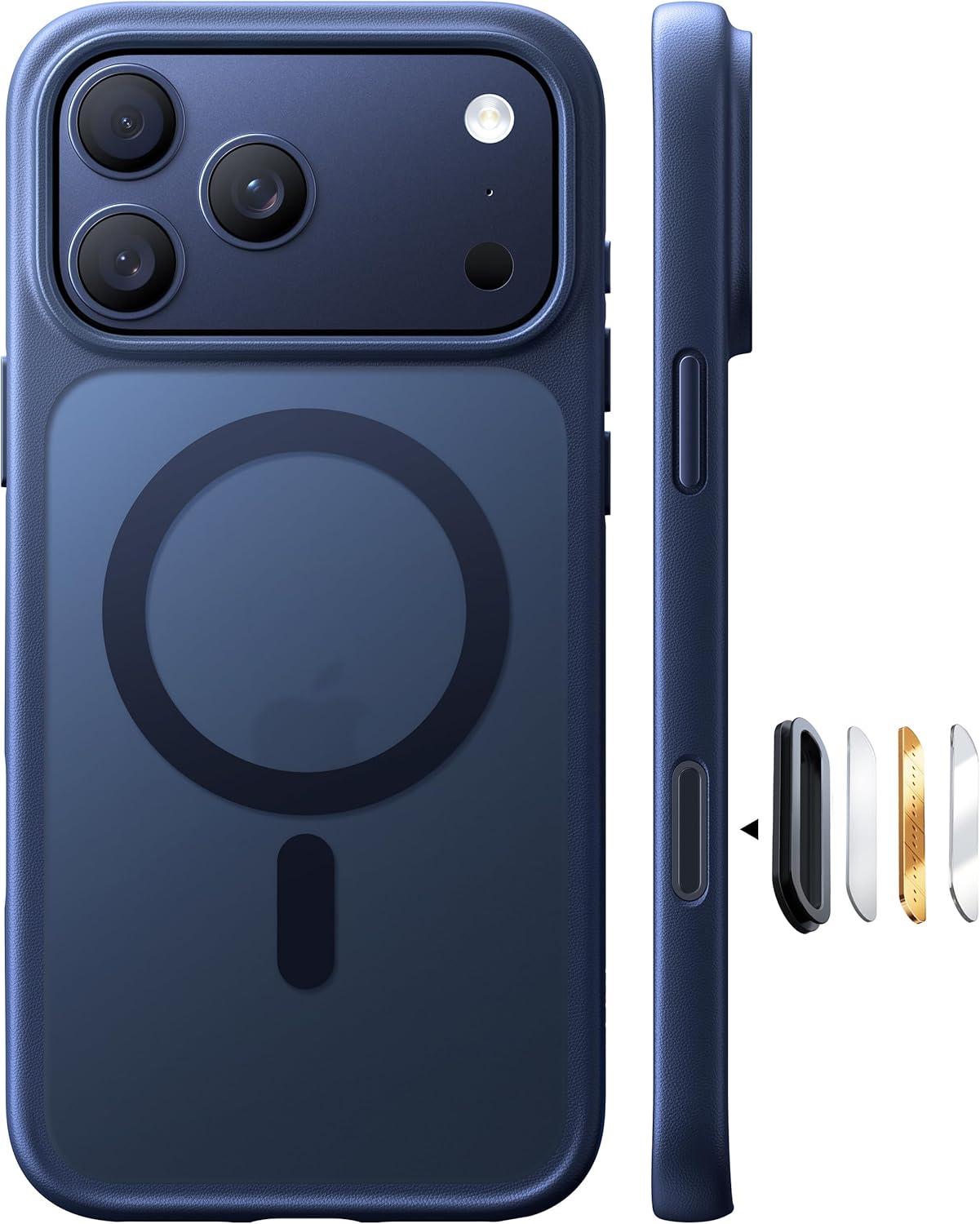 TORRAS Stronger Magnetic & Shockproof for iPhone 17 Pro Max Case, Fit for MagSafe, Military Grade Drop Protection, Camera Control, DIY Button, Slim Fit for iPhone 17 Pro Max Case Translucent Deep Blue