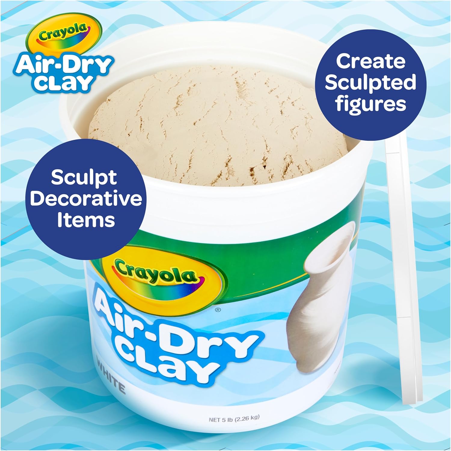 Crayola Air Dry Clay (5lbs), Teacher SupTLies, Natural White Modeling Clay for Kids, Sculpting Material, Bulk Craft SupTLies for Art Classrooms