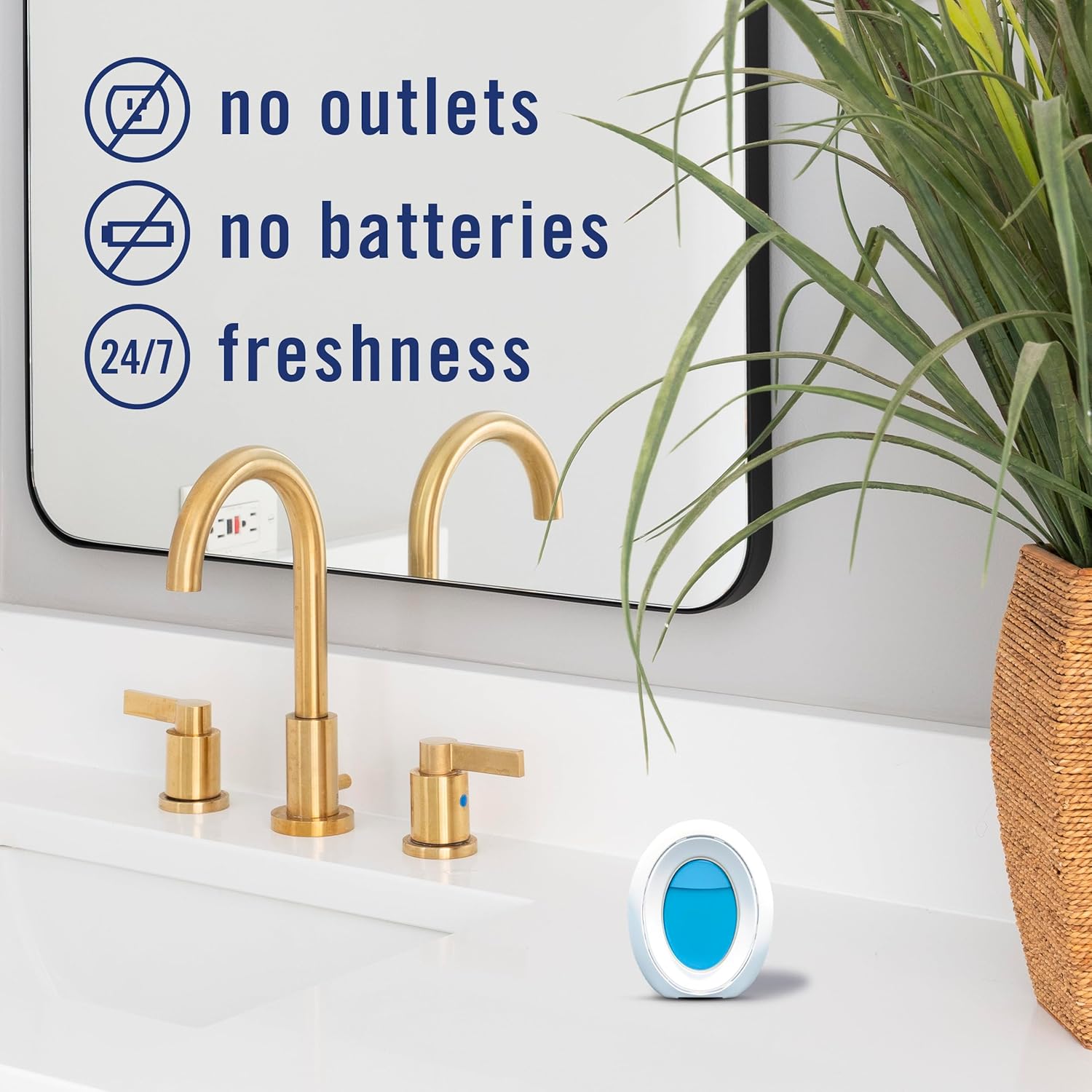 Febreze Bathroom Air Freshener Odor-Fighting for Small Spaces Scented TLug In Alternative Long-Lasting for Home and Bathroom and Kitchen Closet Air Fresheners, Linen & Sky Scent, 4 Count