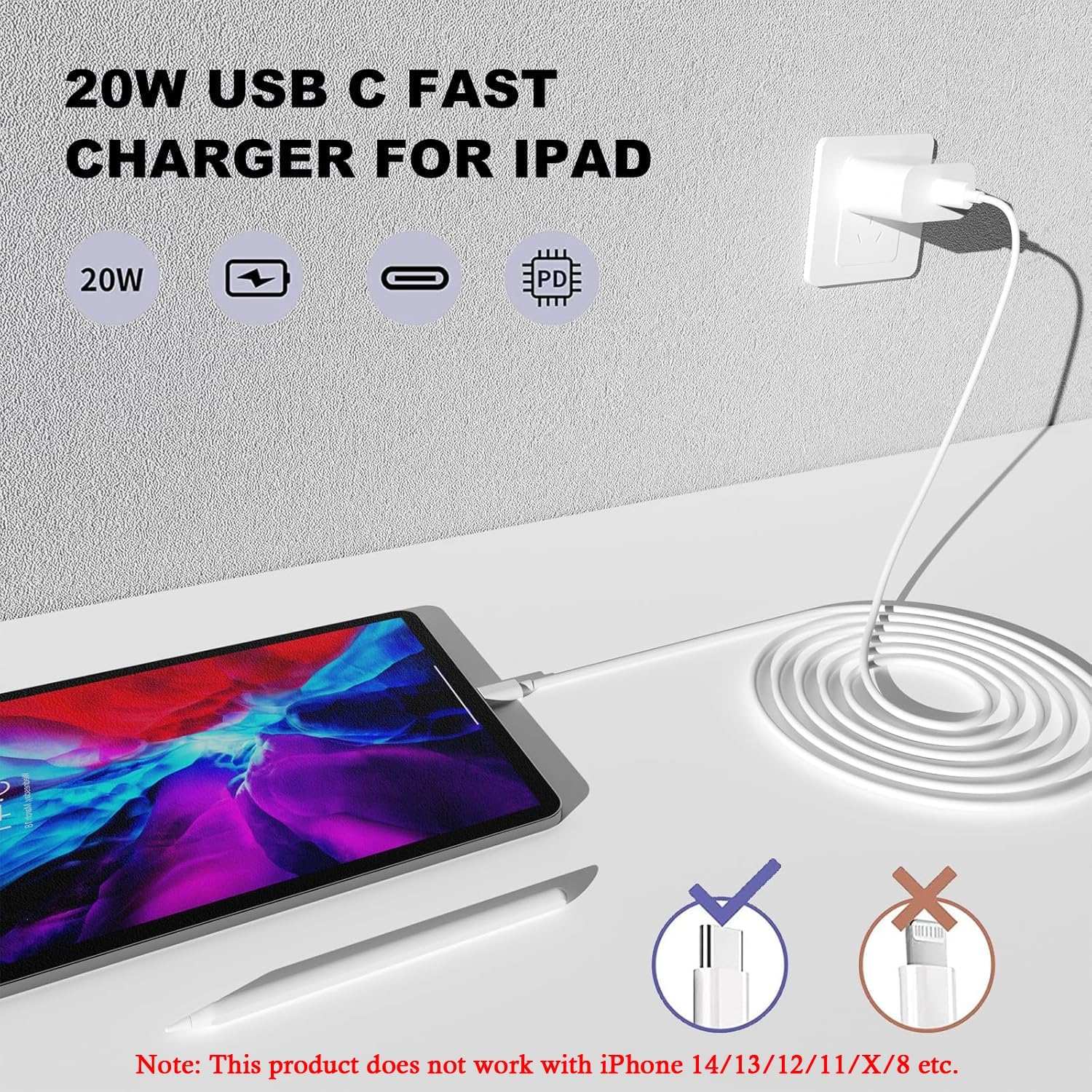 iPhone 17 16 15 Charger Fast Charging,2Pack 20W ApTLe iPad USB C Wall Chrager Block with 6FT USB C to C Cable for iPhone 17/Pro/Pro Max/17 Air/ 16/16 Pro/16 Pro Max/15/TLus/Pro/Pro Max