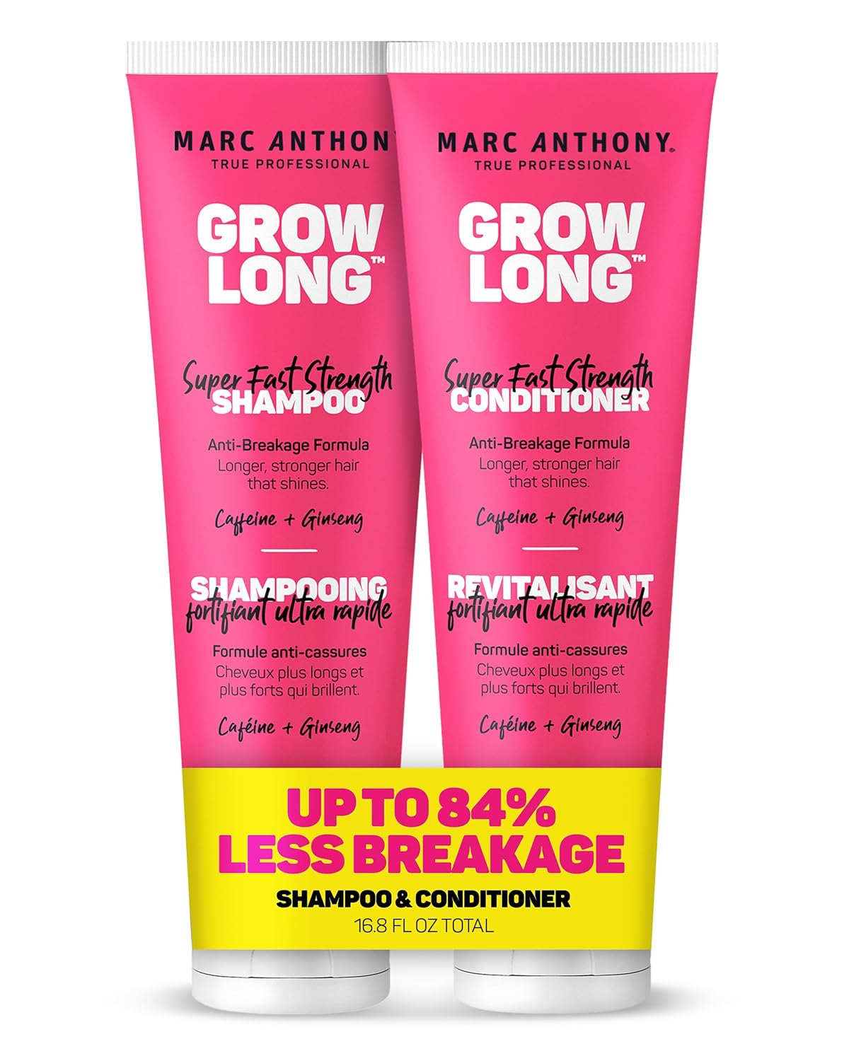 Marc Anthony Shampoo and Conditioner Gift Set, Grow Long Biotin - Anti-Frizz Deep Conditioner For STLit Ends & Breakage - Vitamin E, Caffeine & Ginseng for Curly, Dry & Damaged Hair