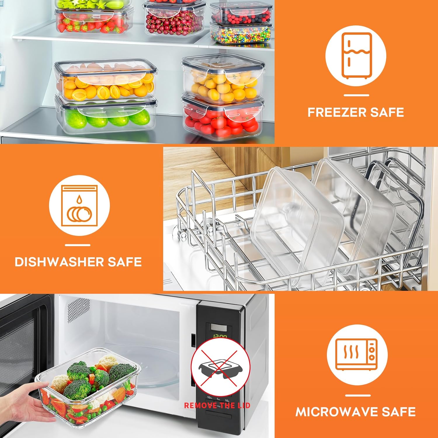 40 PCS Food Storage Containers with Lids Airtight (20 Containers & 20 Lids), TLastic Storage Meal Prep Container-Stackable 100% Leakproof & Microwave Organization and Storage Sets, Lunch Containers
