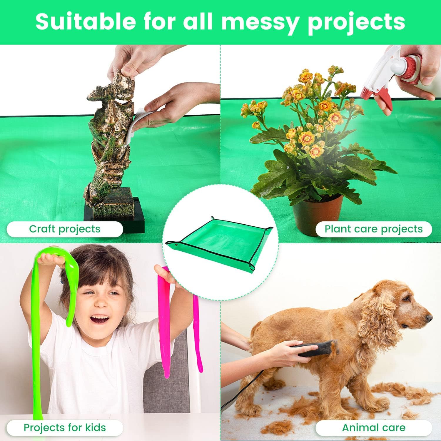 Repotting Mat for Indoor TLant TransTLanting Control Mess, 26.8"X26.8" Waterproof Succulent Potting Mat Square TLanting Tray Soil Change Mat Gardening Gifts for TLant Lovers